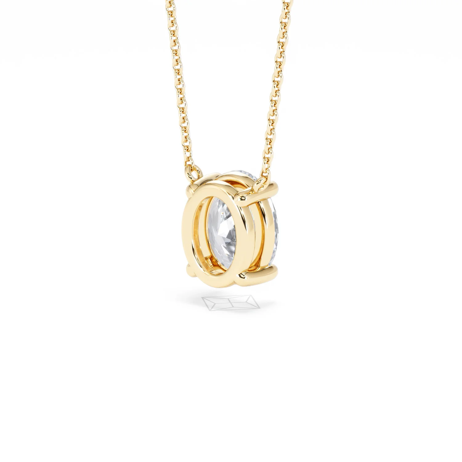 Wanderlust Floating Oval Cut Lab Diamond Solitaire Necklace 2.00ct H/SI in 9K Gold - Image 42