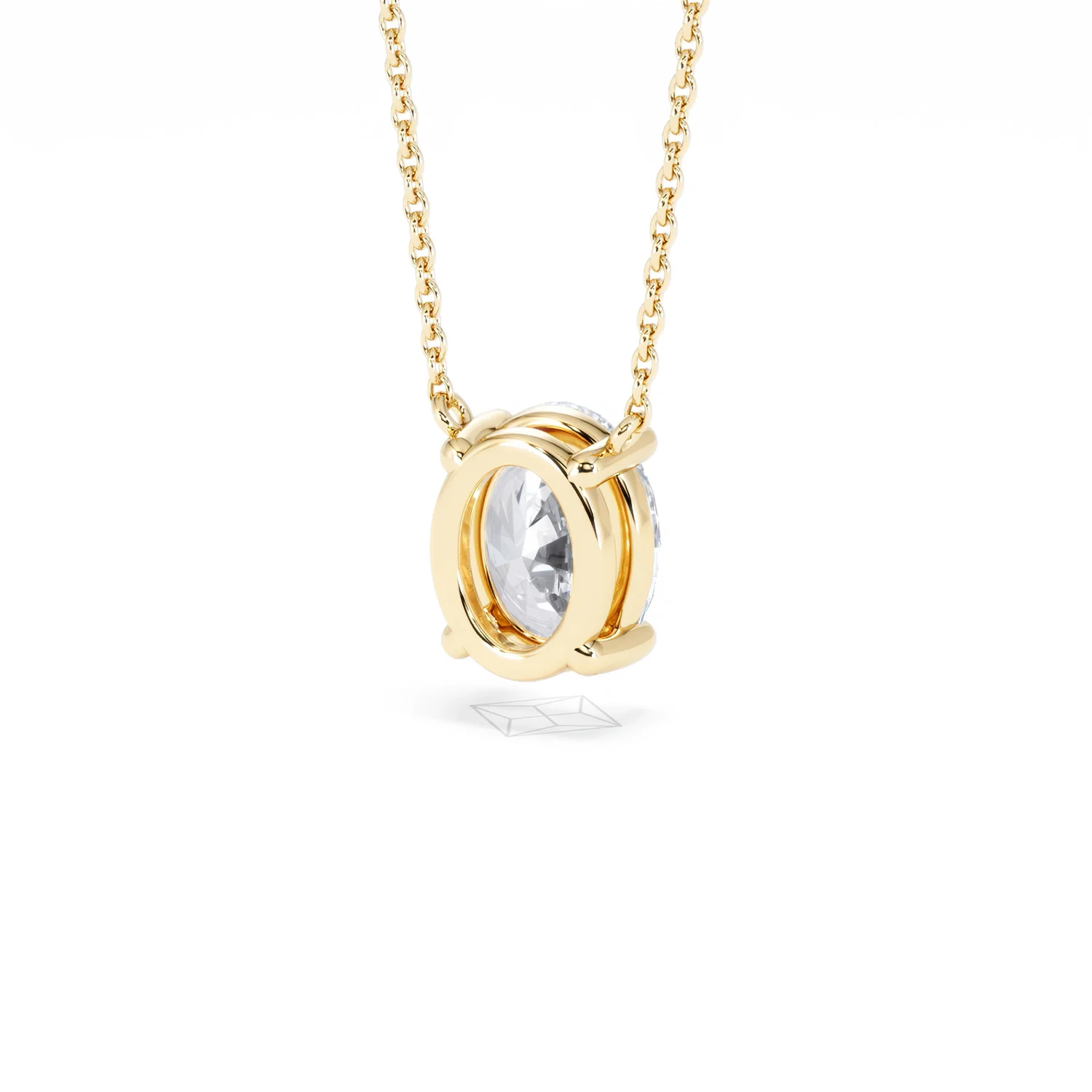 Wanderlust Floating Oval Cut Lab Diamond Solitaire Necklace 2.00ct H/SI in 9K Gold - Image 44