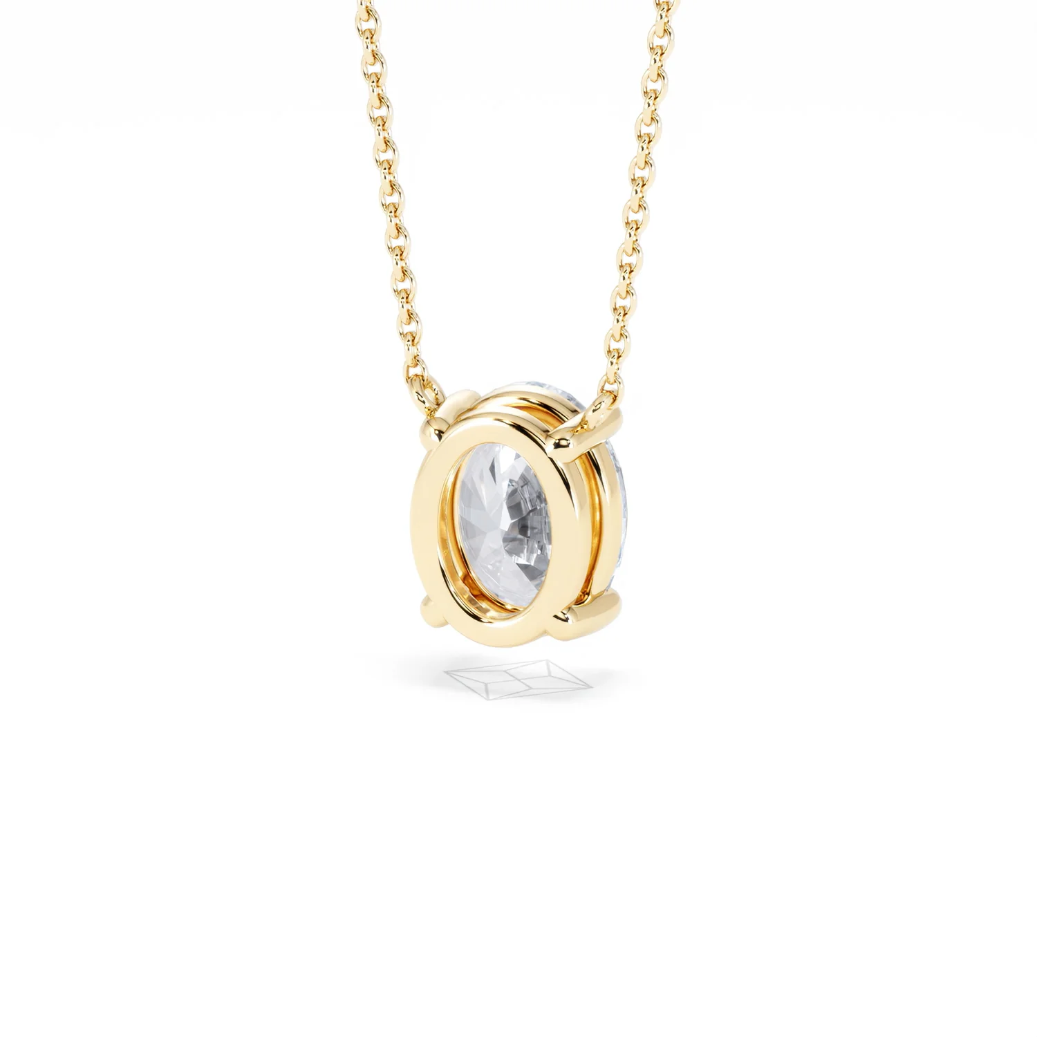 Wanderlust Floating Oval Cut Lab Diamond Solitaire Necklace 2.00ct H/SI in 9K Gold - Image 45