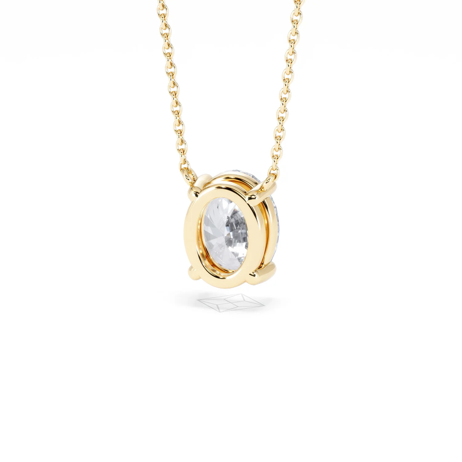 Wanderlust Floating Oval Cut Lab Diamond Solitaire Necklace 2.00ct H/SI in 9K Gold - Image 46