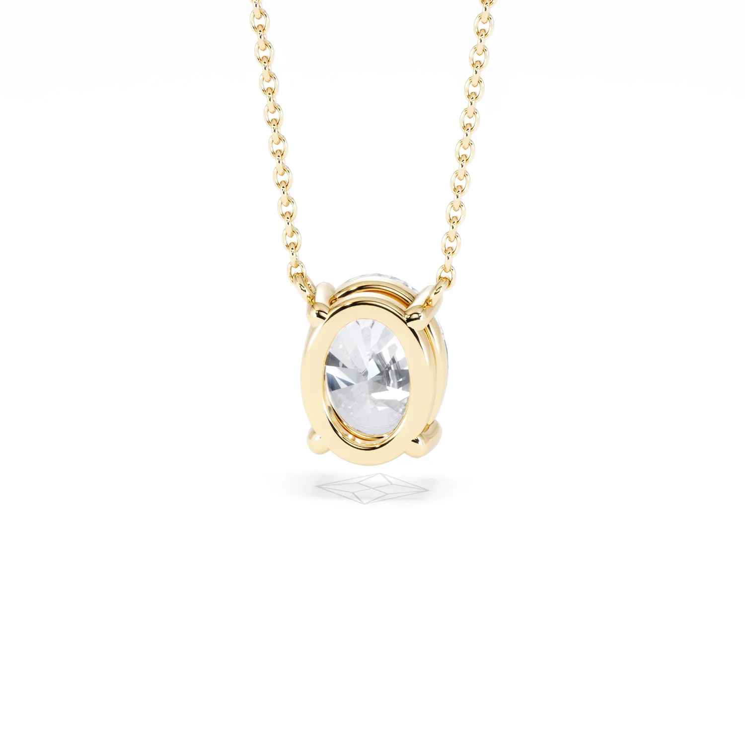 Wanderlust Floating Oval Cut Lab Diamond Solitaire Necklace 2.00ct H/SI in 9K Gold - Image 48