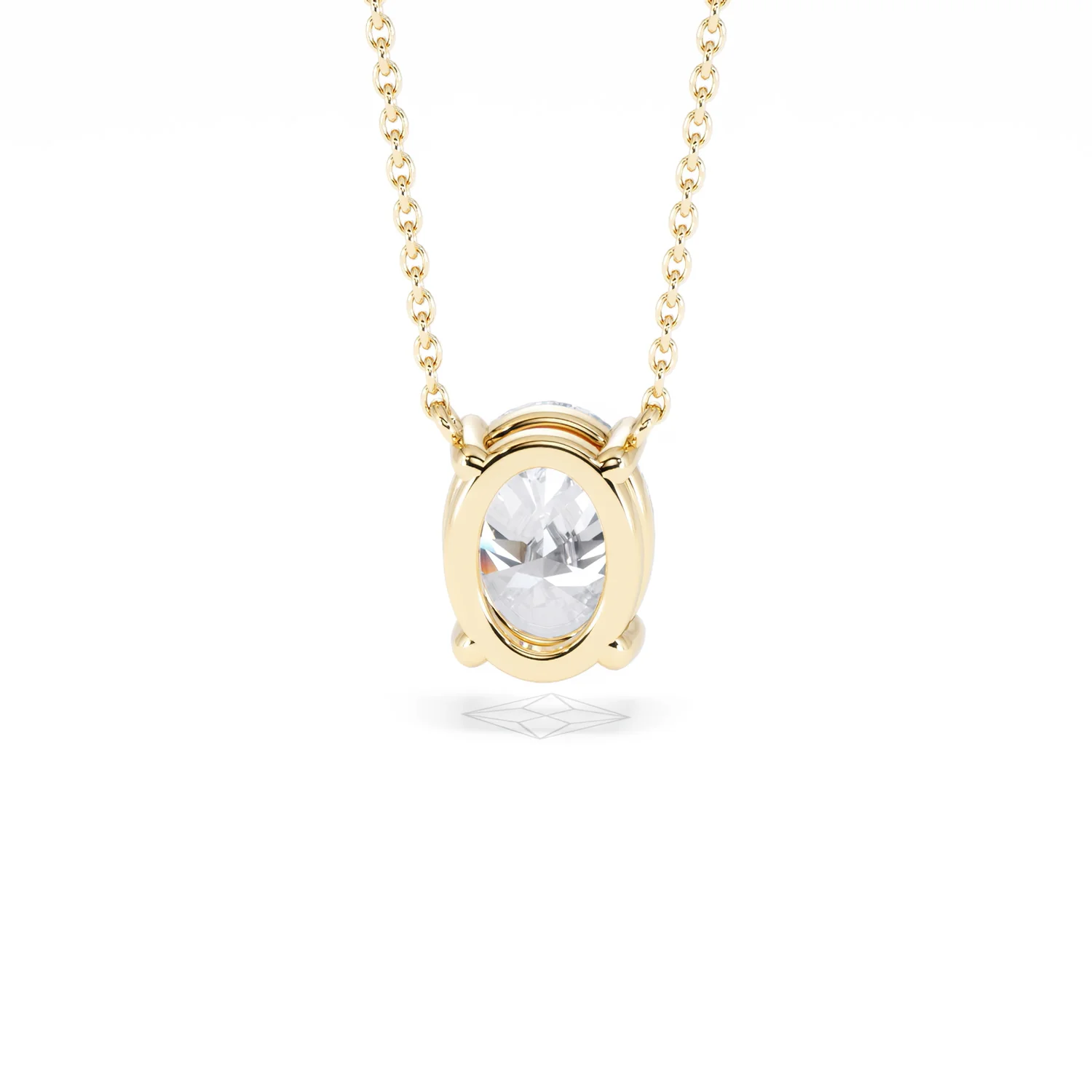 Wanderlust Floating Oval Cut Lab Diamond Solitaire Necklace 2.00ct H/SI in 9K Gold - Image 49