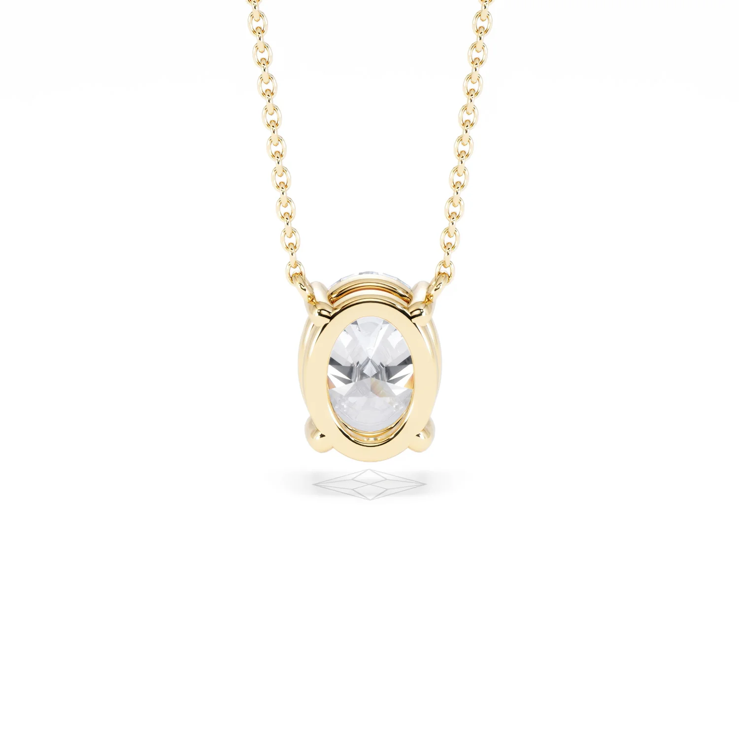Wanderlust Floating Oval Cut Lab Diamond Solitaire Necklace 2.00ct H/SI in 9K Gold - Image 50