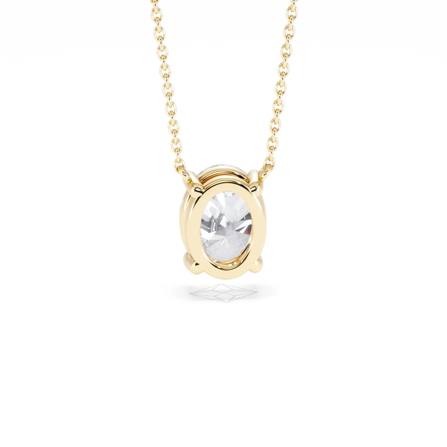 Wanderlust Floating Oval Cut Lab Diamond Solitaire Necklace 2.00ct H/SI in 9K Gold - Image 51