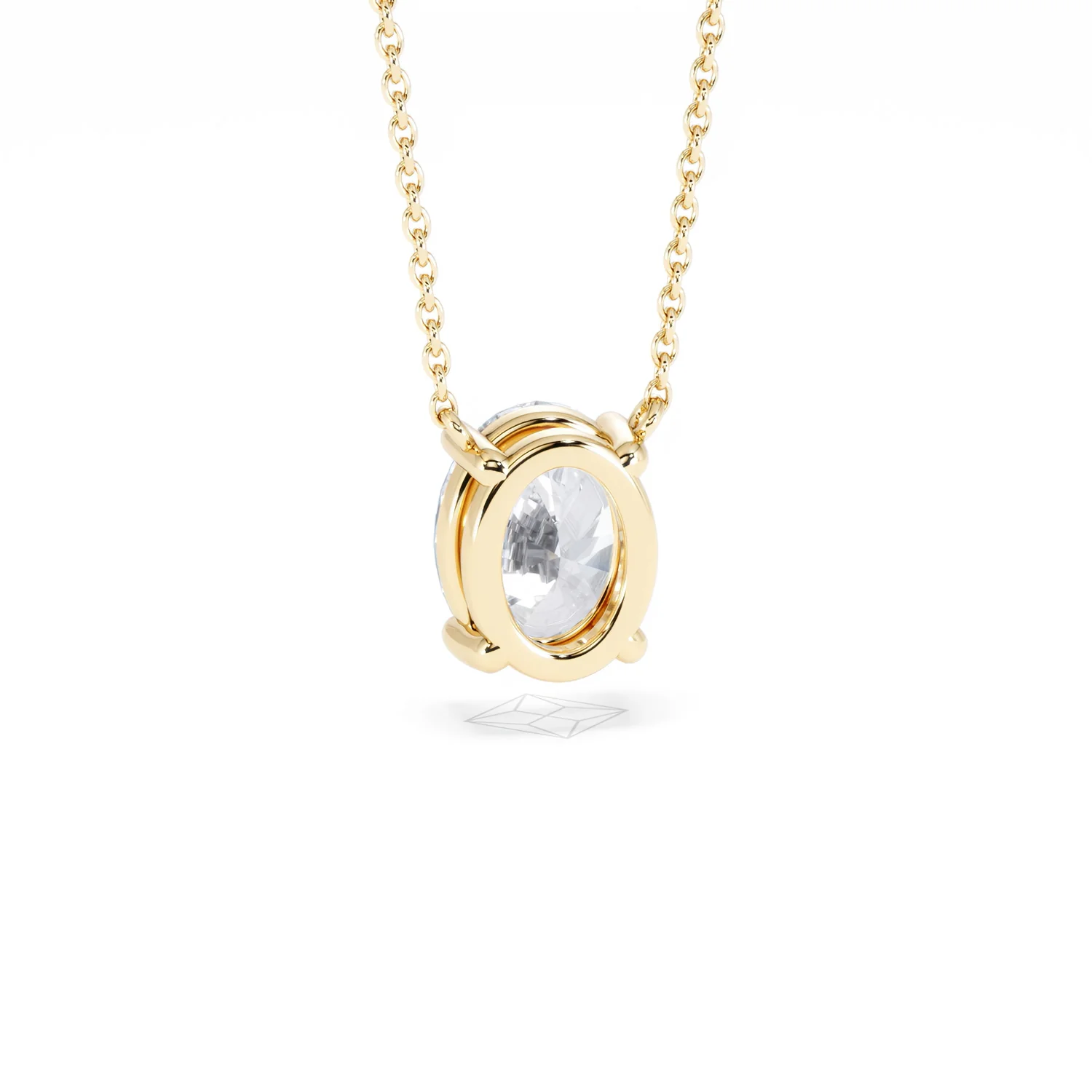 Wanderlust Floating Oval Cut Lab Diamond Solitaire Necklace 2.00ct H/SI in 9K Gold - Image 53