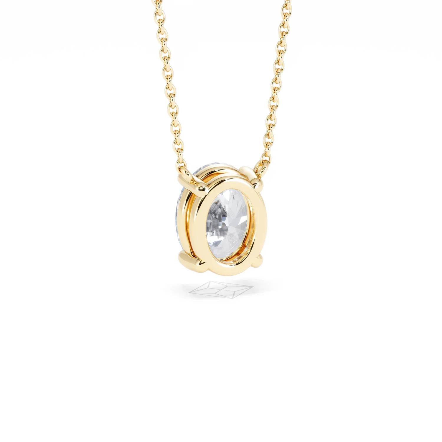 Wanderlust Floating Oval Cut Lab Diamond Solitaire Necklace 2.00ct H/SI in 9K Gold - Image 54