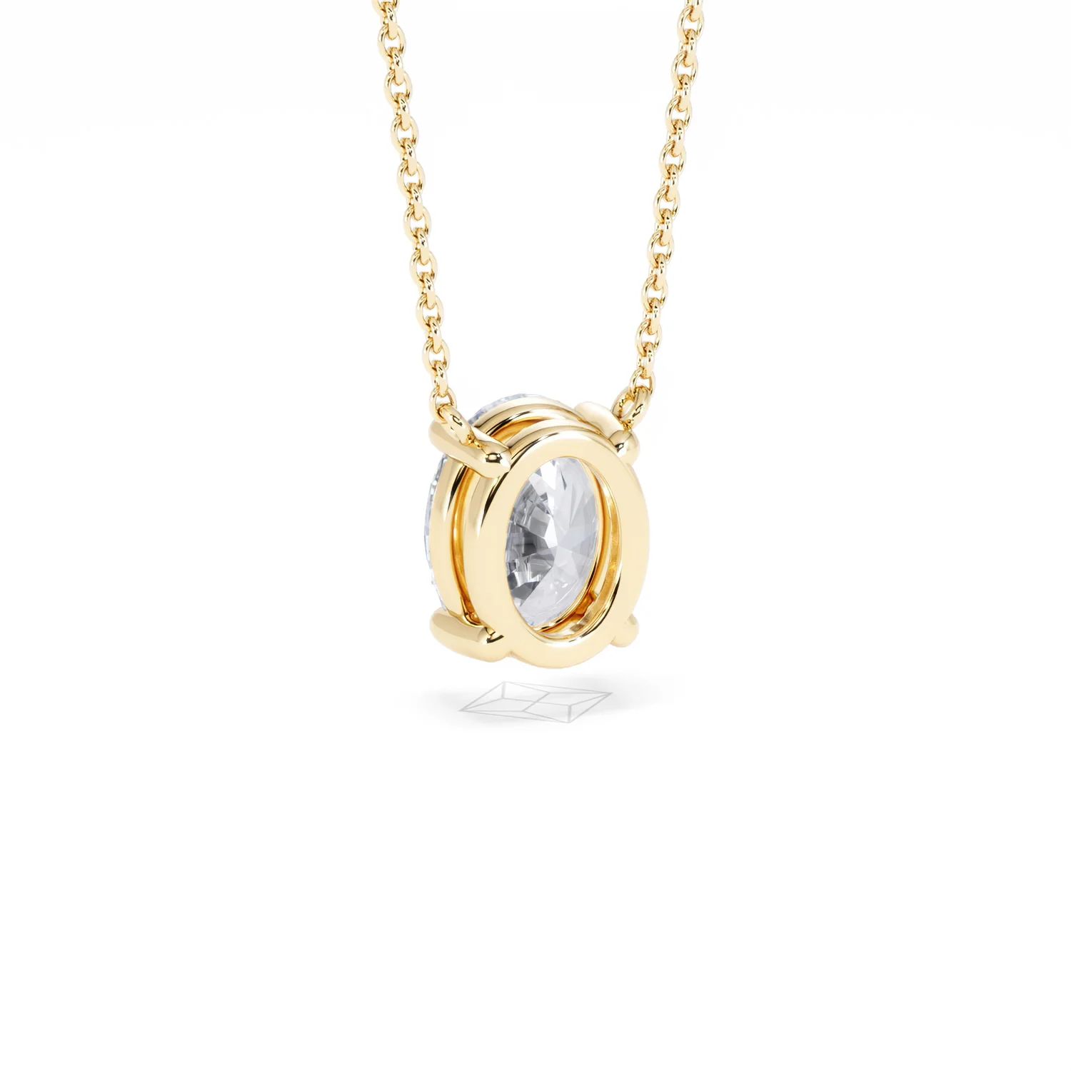 Wanderlust Floating Oval Cut Lab Diamond Solitaire Necklace 2.00ct H/SI in 9K Gold - Image 55