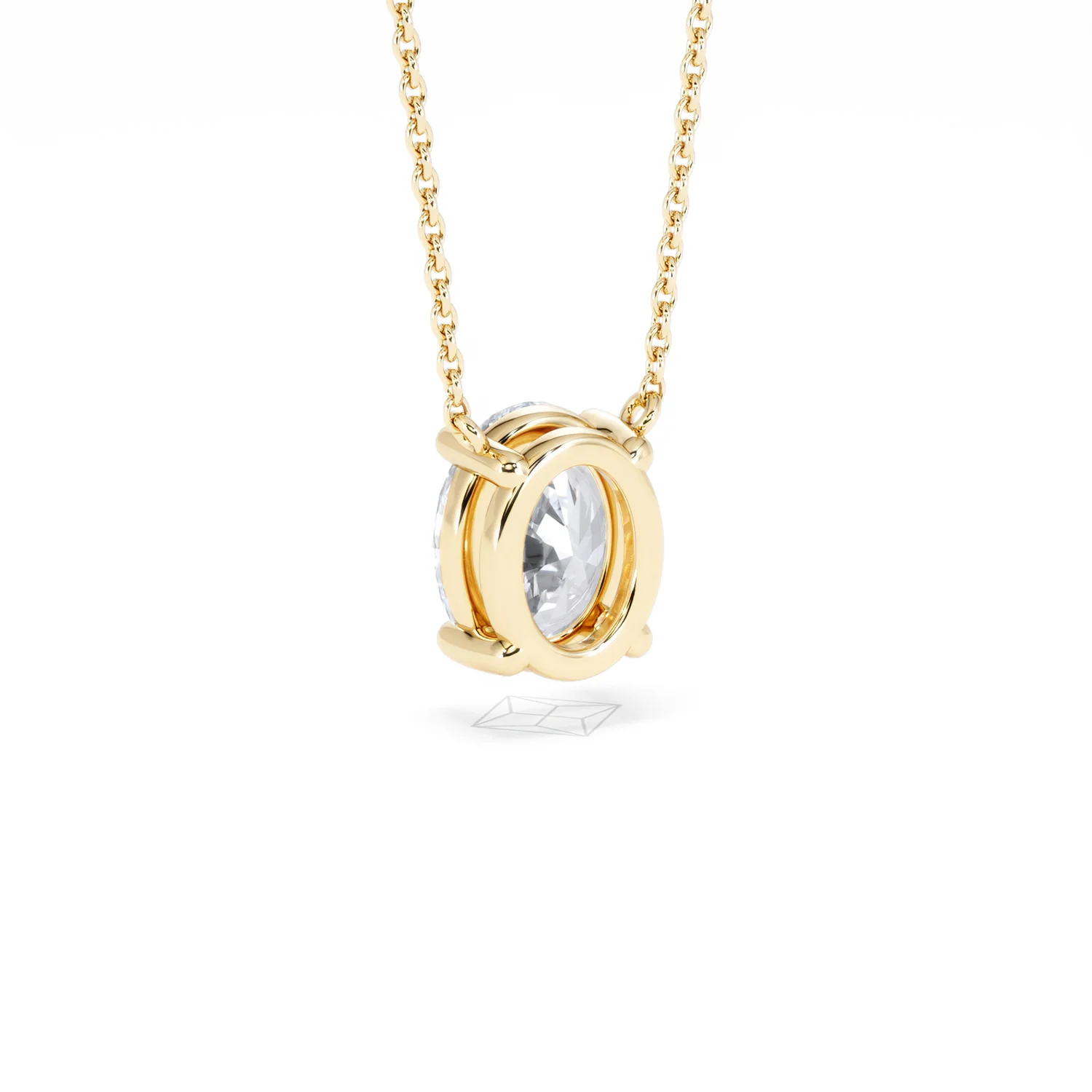 Wanderlust Floating Oval Cut Lab Diamond Solitaire Necklace 2.00ct H/SI in 9K Gold - Image 56