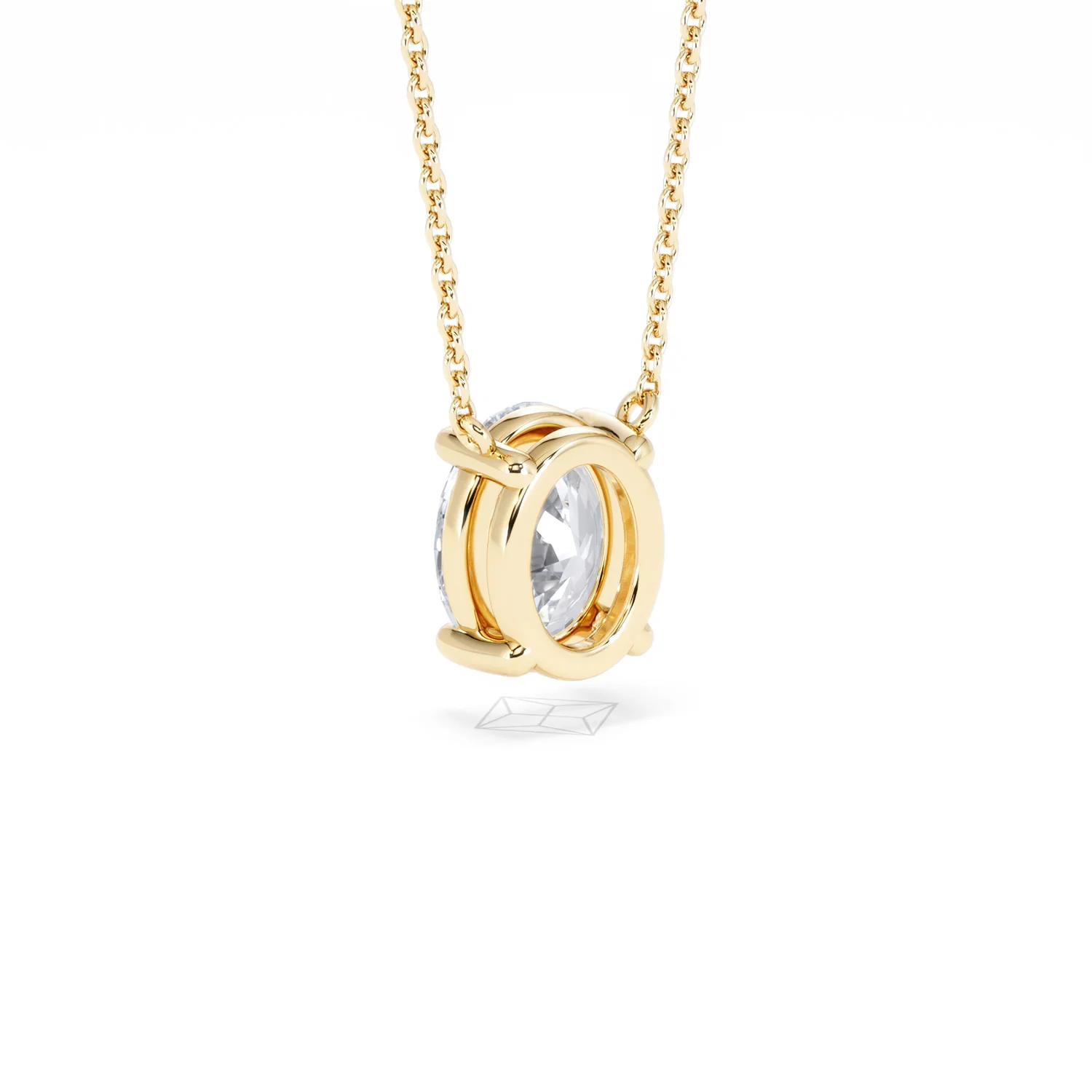 Wanderlust Floating Oval Cut Lab Diamond Solitaire Necklace 2.00ct H/SI in 9K Gold - Image 57