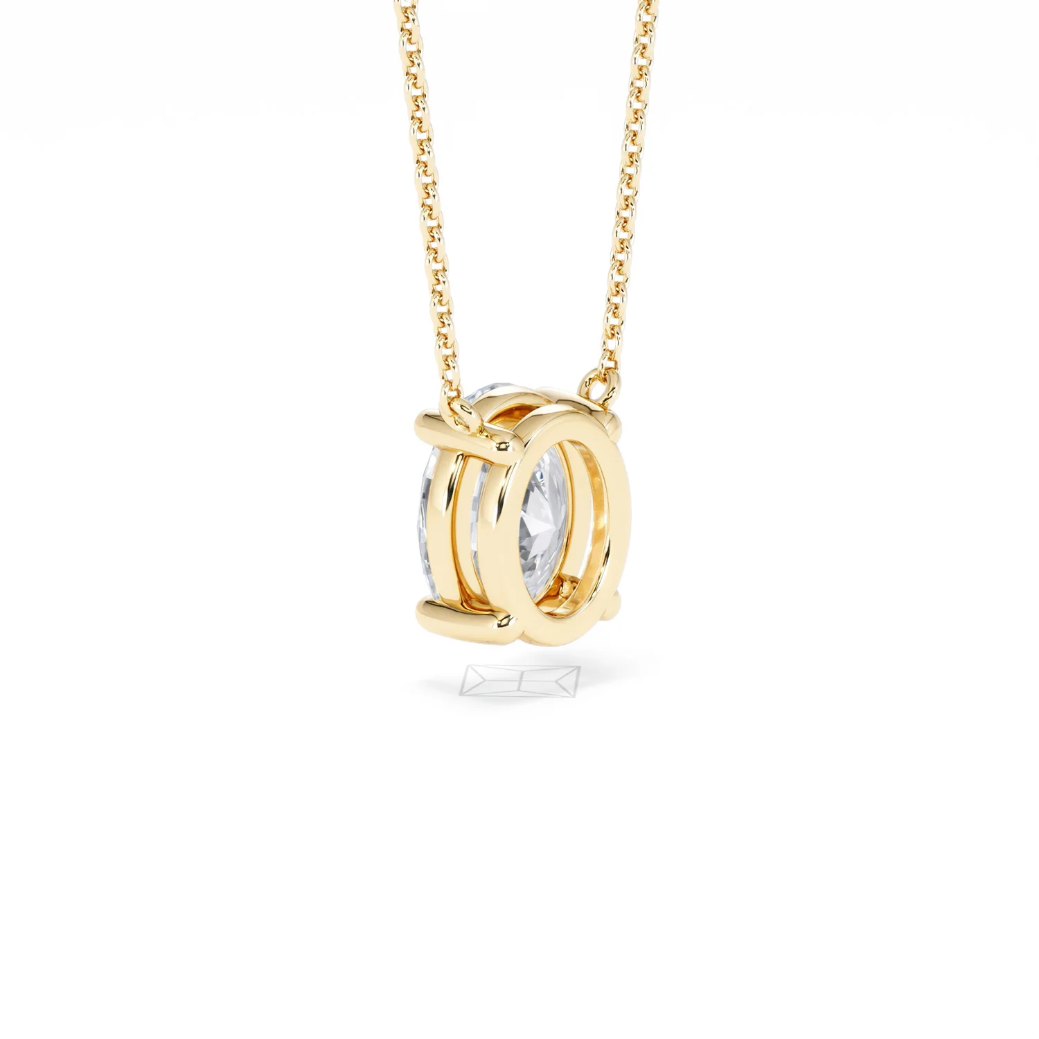 Wanderlust Floating Oval Cut Lab Diamond Solitaire Necklace 2.00ct H/SI in 9K Gold - Image 59