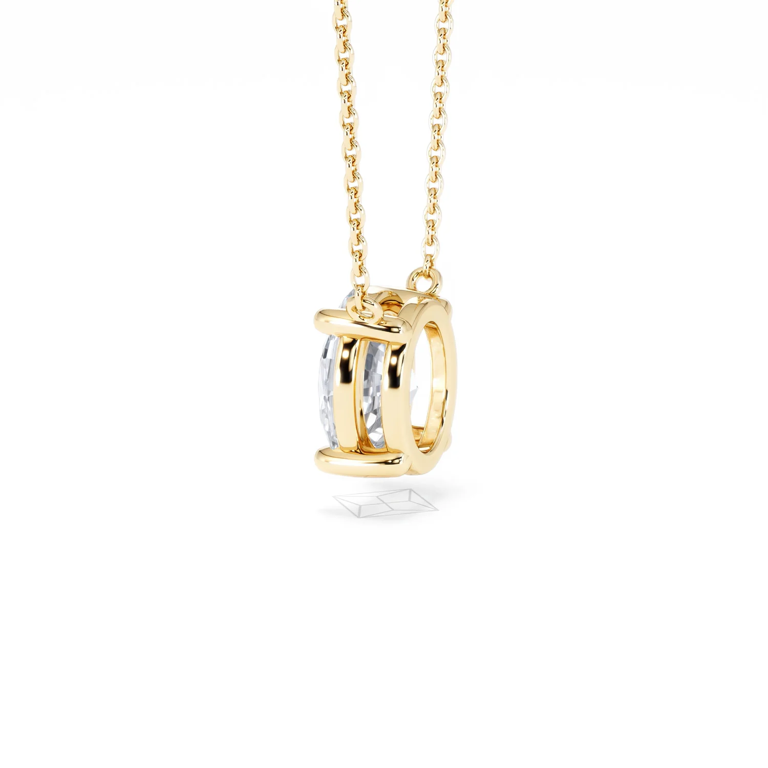 Wanderlust Floating Oval Cut Lab Diamond Solitaire Necklace 2.00ct H/SI in 9K Gold - Image 64