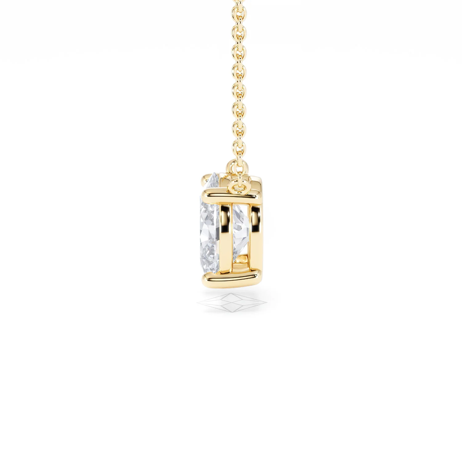 Wanderlust Floating Oval Cut Lab Diamond Solitaire Necklace 2.00ct H/SI in 9K Gold - Image 70