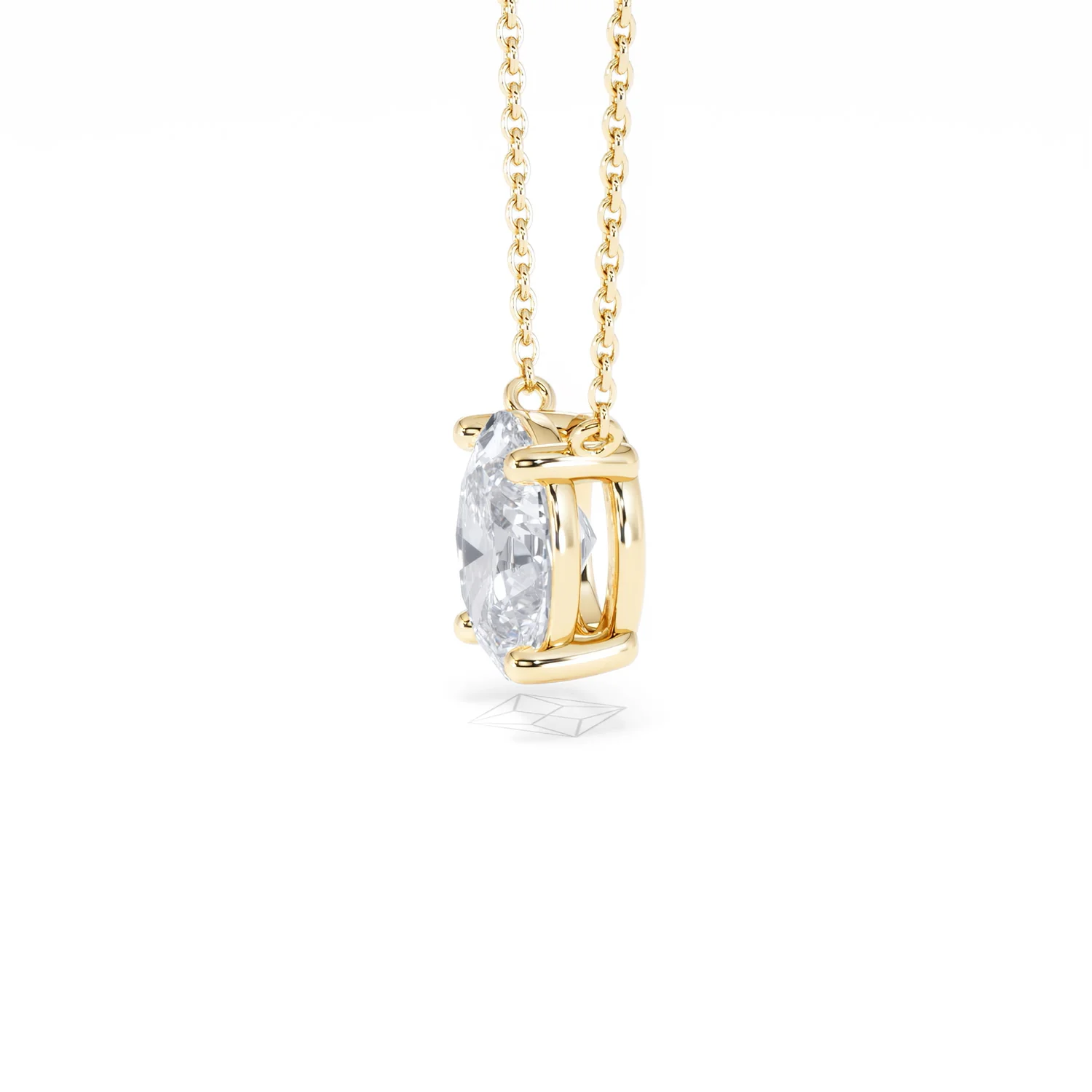 Wanderlust Floating Oval Cut Lab Diamond Solitaire Necklace 2.00ct H/SI in 9K Gold - Image 74