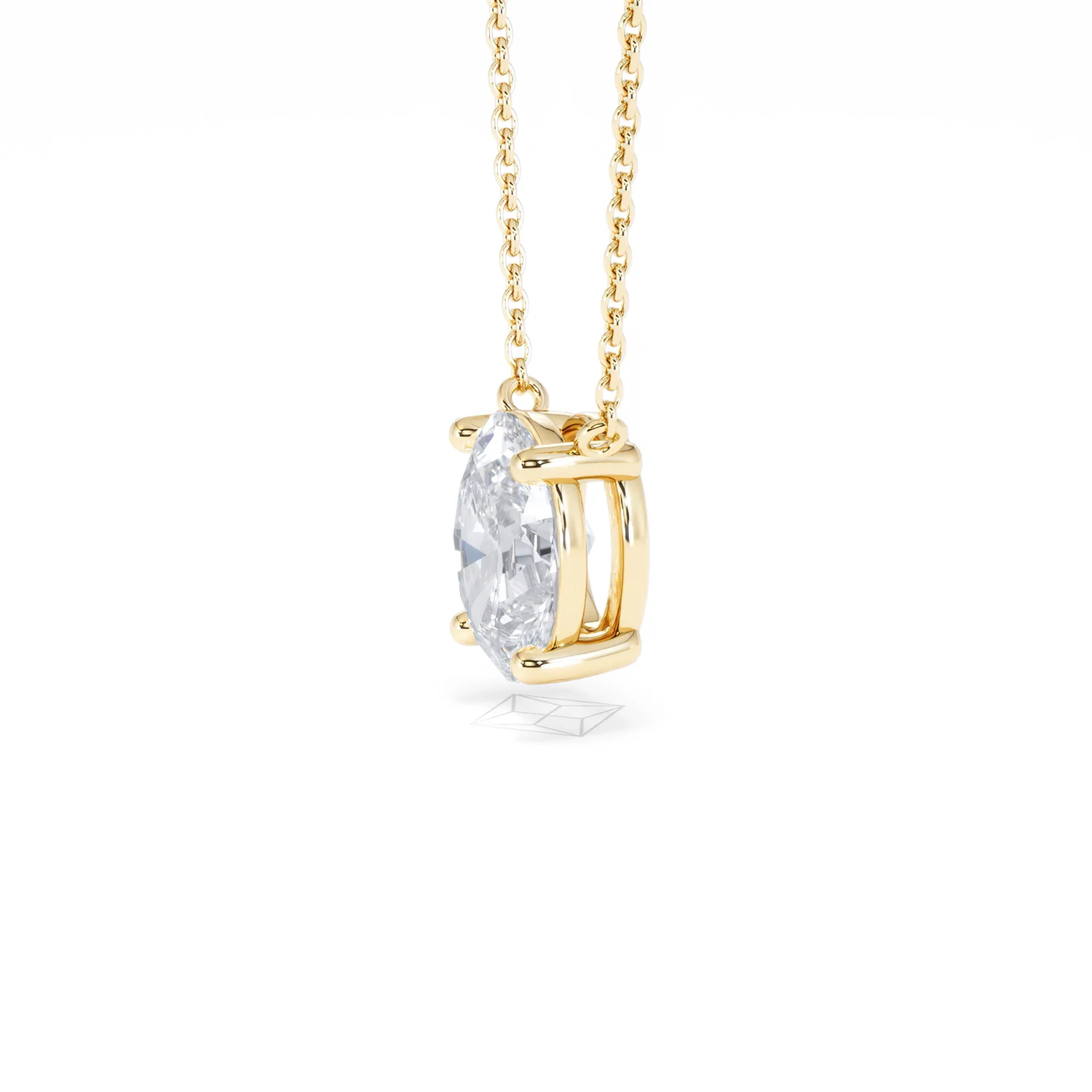 Wanderlust Floating Oval Cut Lab Diamond Solitaire Necklace 2.00ct H/SI in 9K Gold - Image 75
