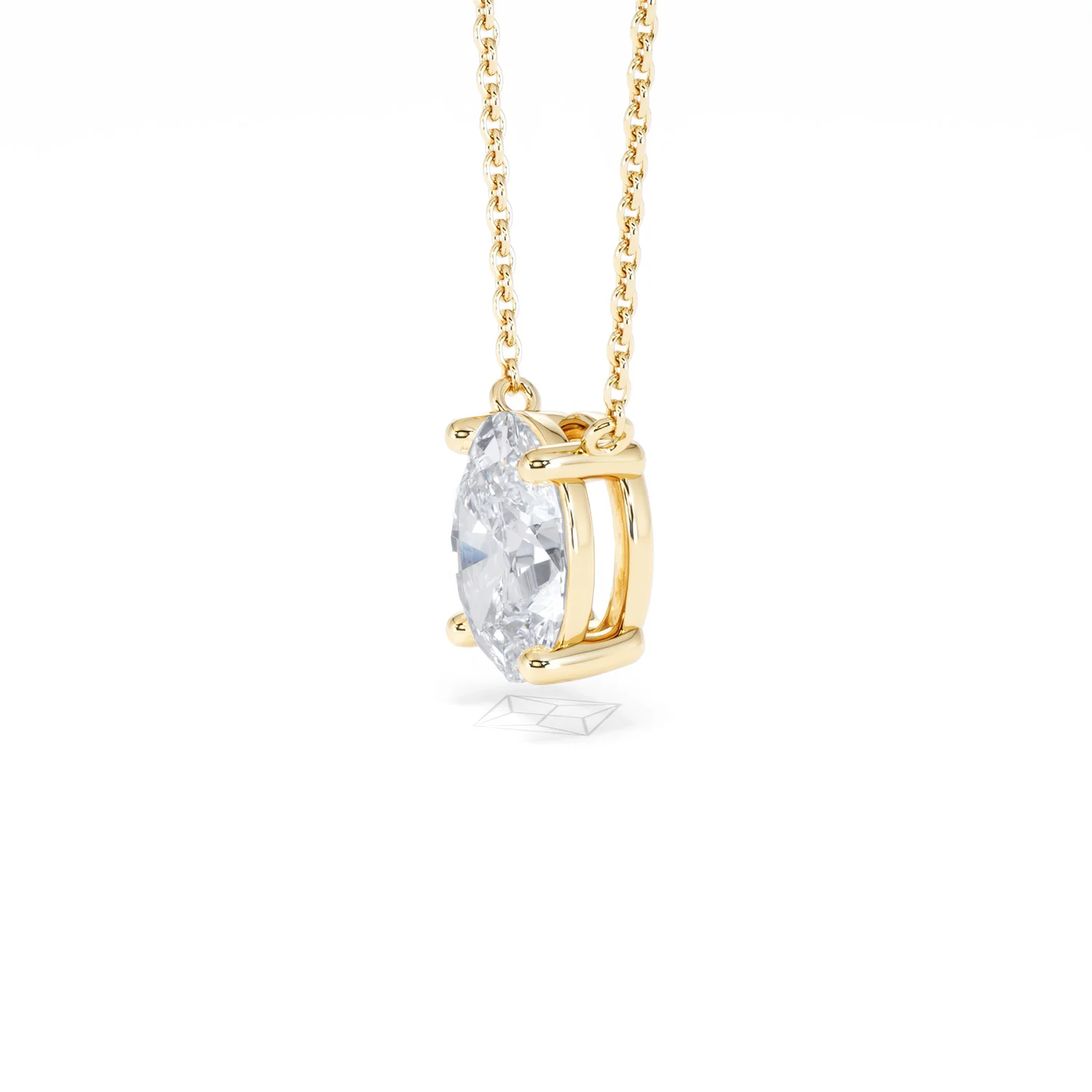 Wanderlust Floating Oval Cut Lab Diamond Solitaire Necklace 2.00ct H/SI in 9K Gold - Image 76