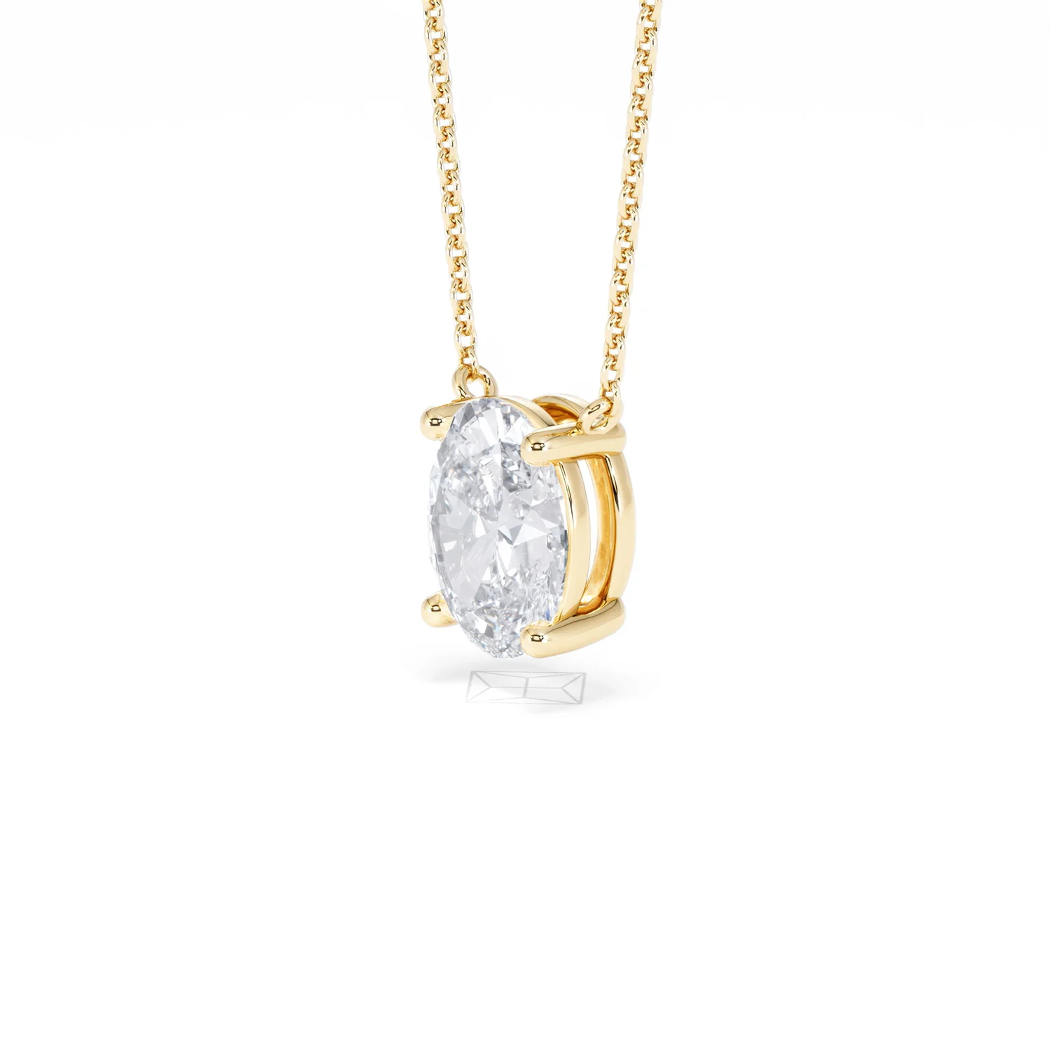 Wanderlust Floating Oval Cut Lab Diamond Solitaire Necklace 2.00ct H/SI in 9K Gold - Image 79
