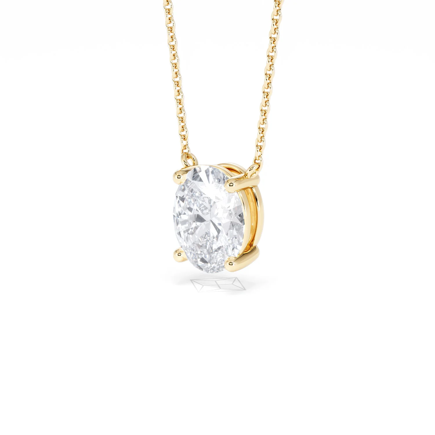 Wanderlust Floating Oval Cut Lab Diamond Solitaire Necklace 2.00ct H/SI in 9K Gold - Image 82