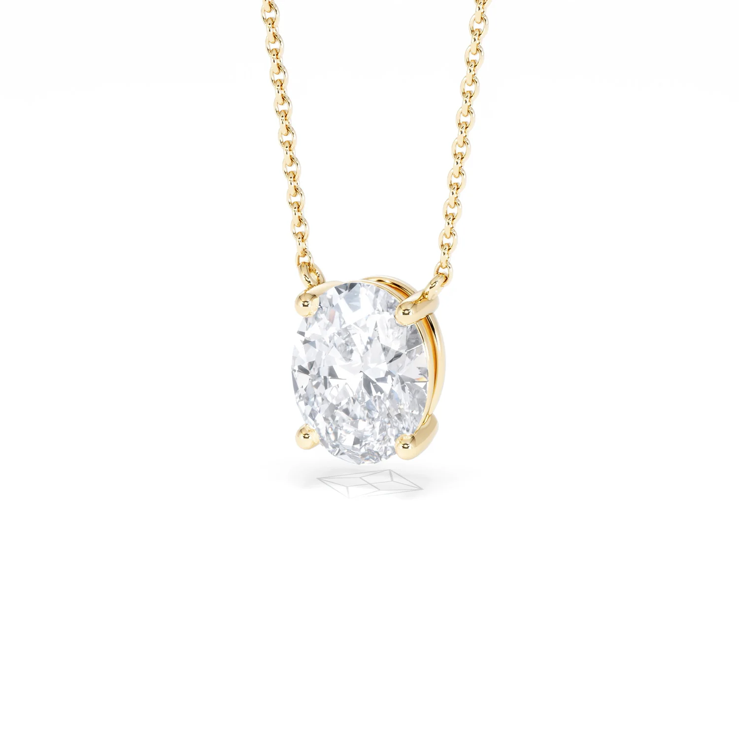Wanderlust Floating Oval Cut Lab Diamond Solitaire Necklace 2.00ct H/SI in 9K Gold - Image 85
