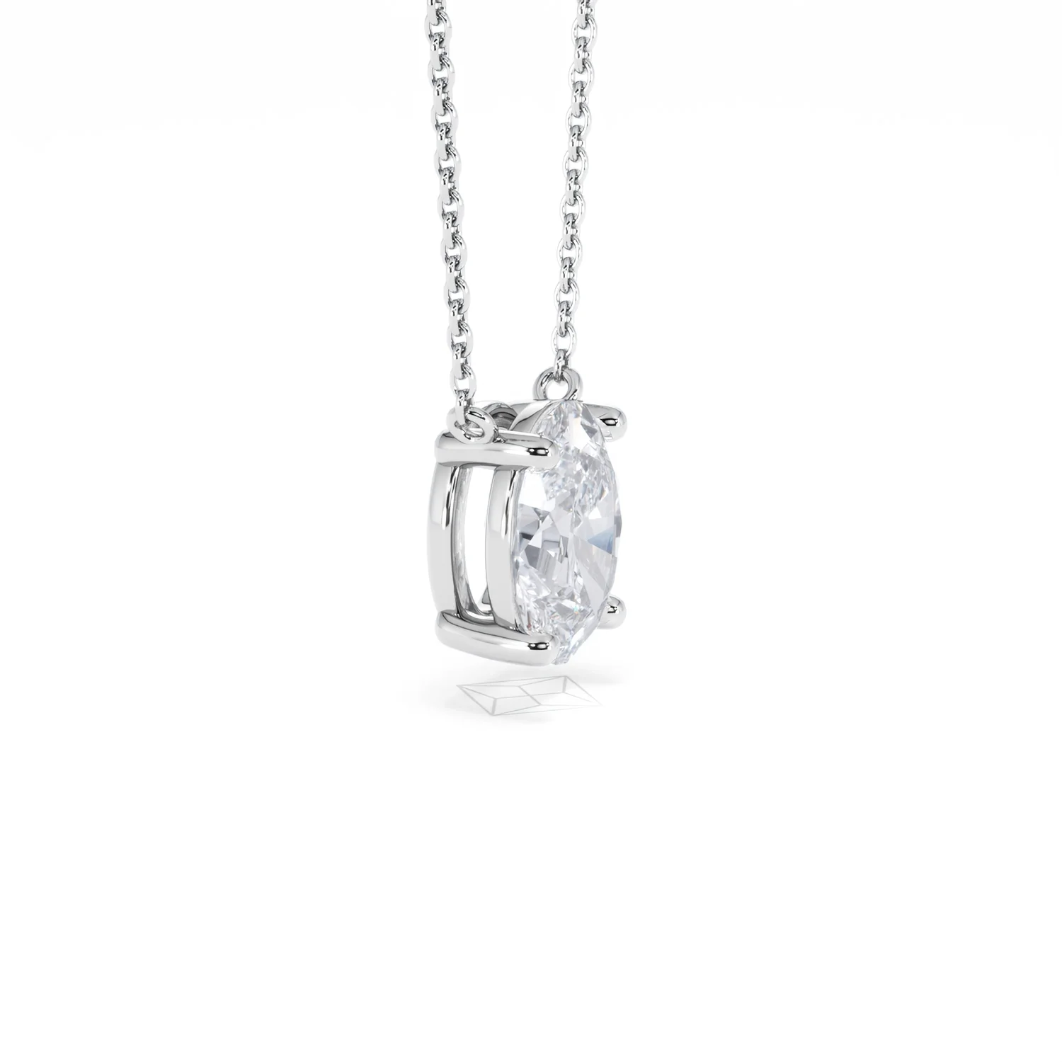 Wanderlust Floating Oval Cut Lab Diamond Solitaire Necklace 2.00ct H/SI in 9K White Gold - Image 24