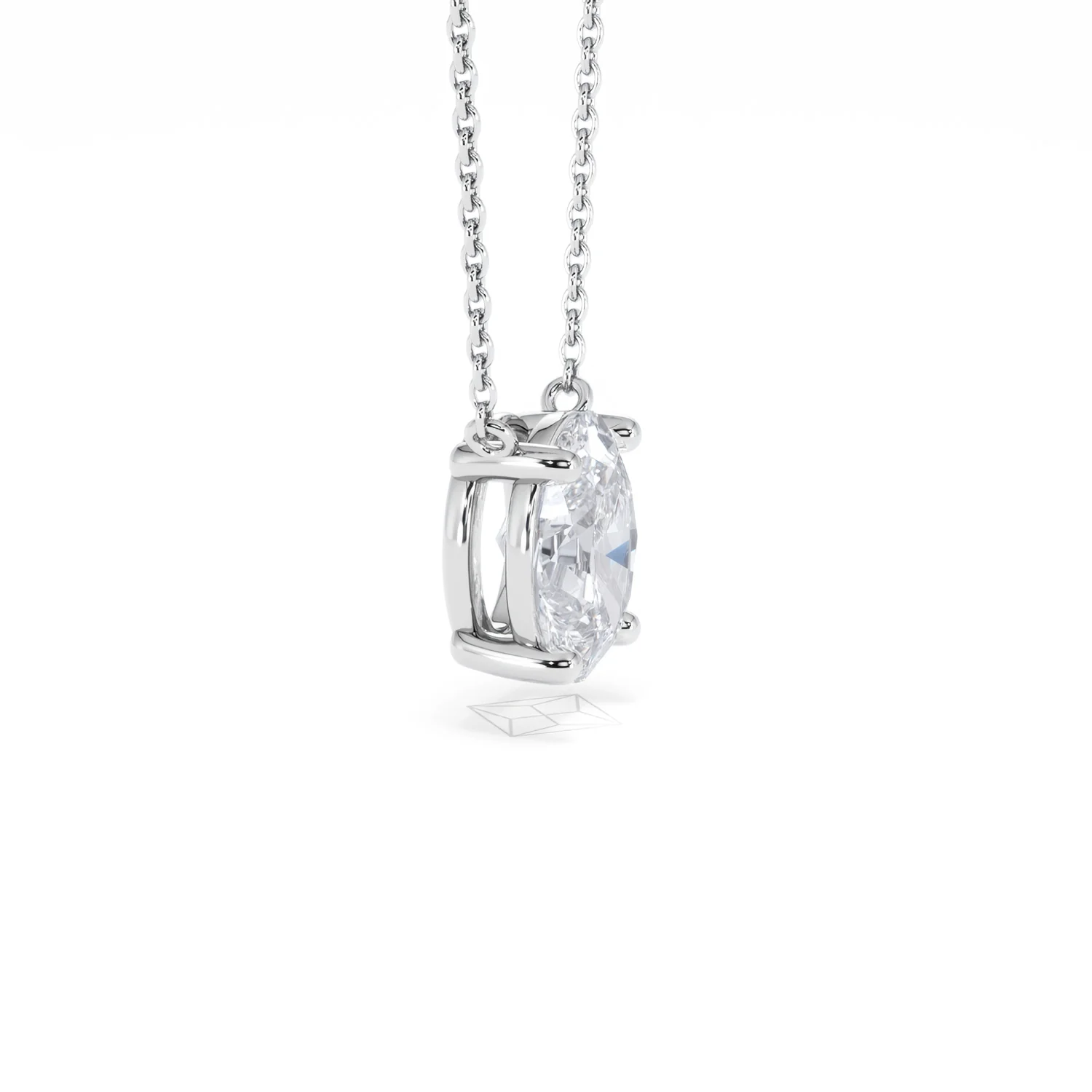 Wanderlust Floating Oval Cut Lab Diamond Solitaire Necklace 2.00ct H/SI in 9K White Gold - Image 25