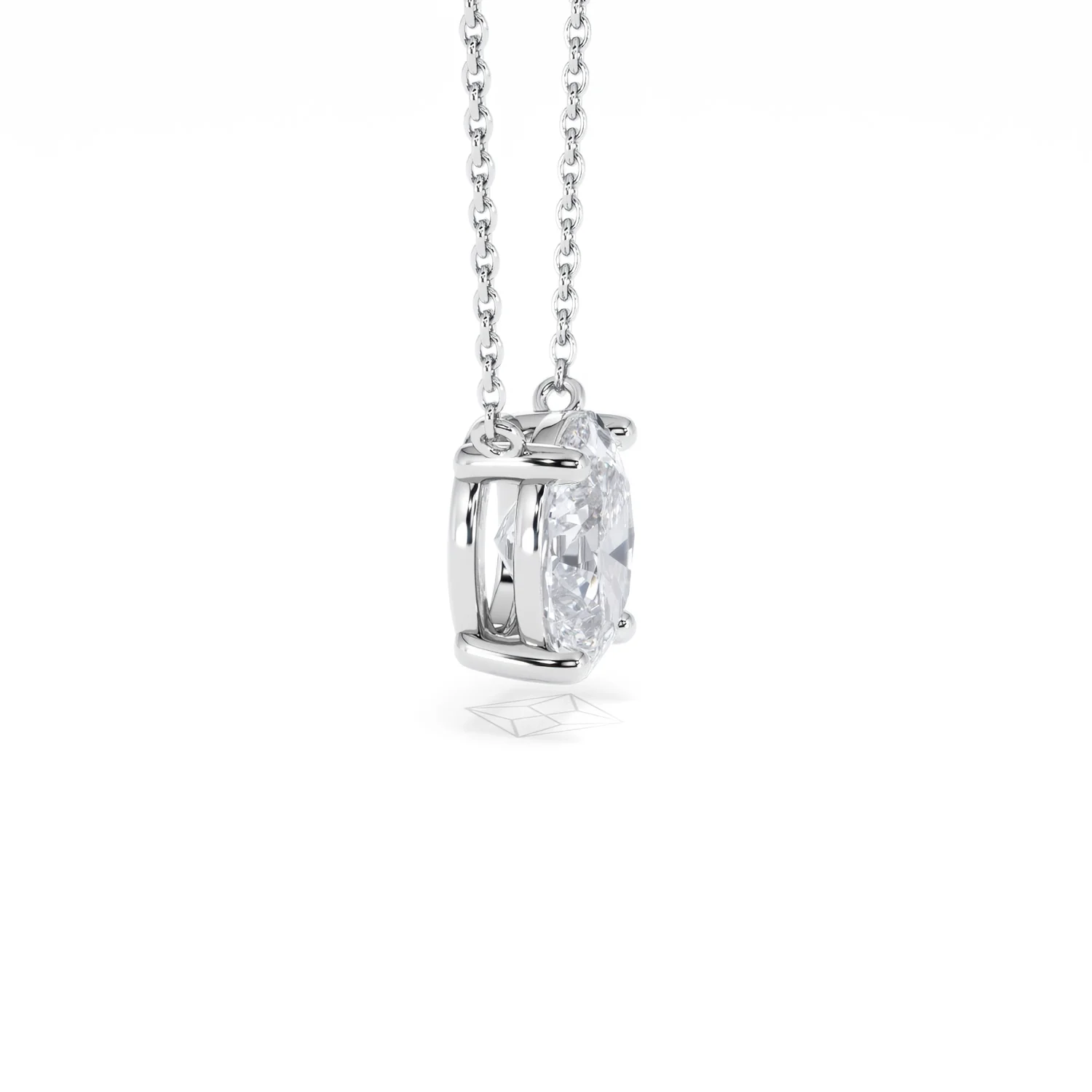 Wanderlust Floating Oval Cut Lab Diamond Solitaire Necklace 2.00ct H/SI in 9K White Gold - Image 26
