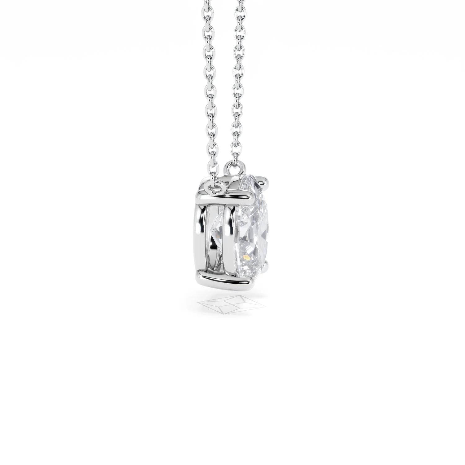 Wanderlust Floating Oval Cut Lab Diamond Solitaire Necklace 2.00ct H/SI in 9K White Gold - Image 27
