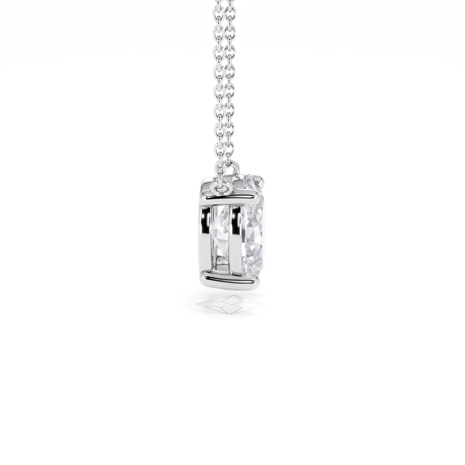 Wanderlust Floating Oval Cut Lab Diamond Solitaire Necklace 2.00ct H/SI in 9K White Gold - Image 29