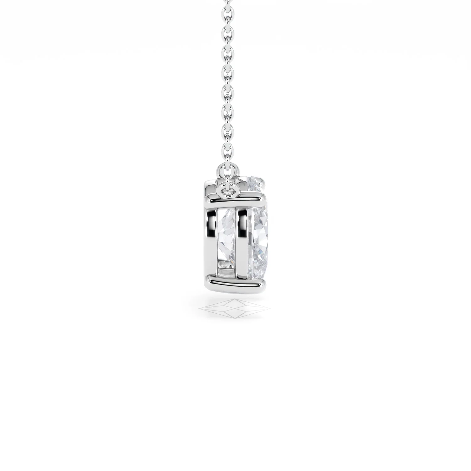 Wanderlust Floating Oval Cut Lab Diamond Solitaire Necklace 2.00ct H/SI in 9K White Gold - Image 30