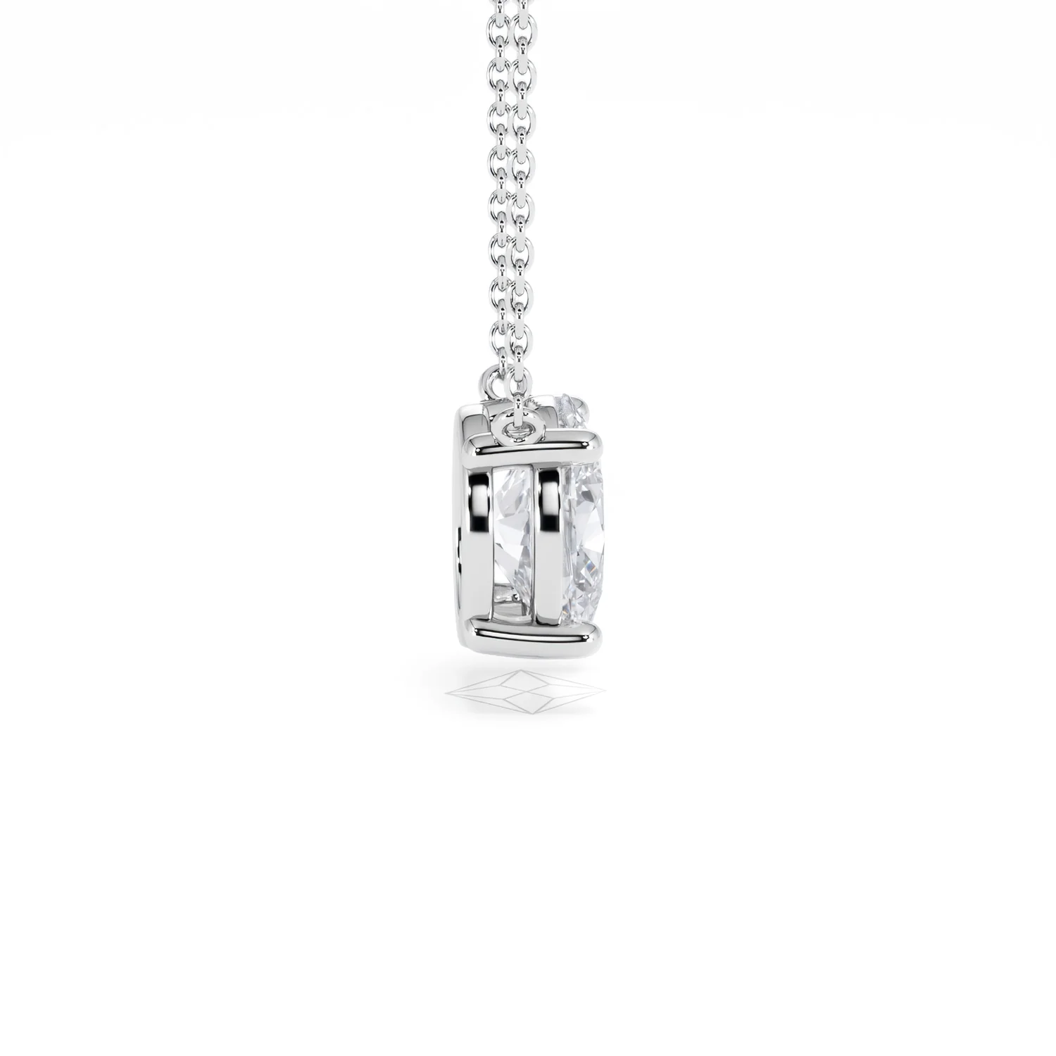 Wanderlust Floating Oval Cut Lab Diamond Solitaire Necklace 2.00ct H/SI in 9K White Gold - Image 31