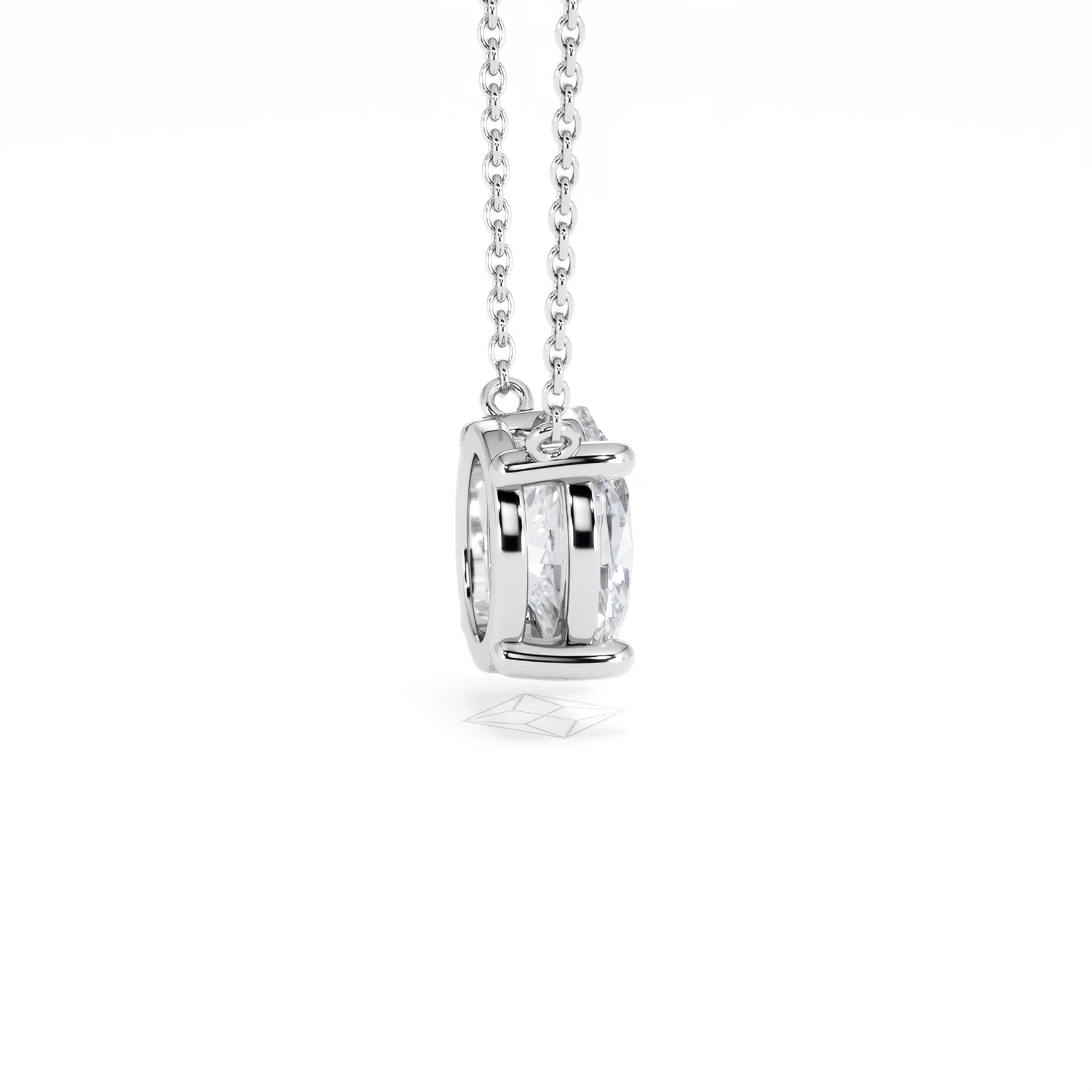 Wanderlust Floating Oval Cut Lab Diamond Solitaire Necklace 2.00ct H/SI in 9K White Gold - Image 33
