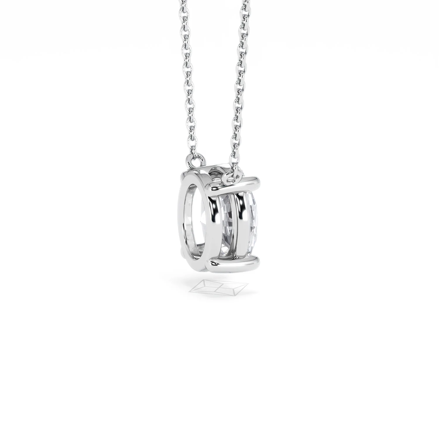 Wanderlust Floating Oval Cut Lab Diamond Solitaire Necklace 2.00ct H/SI in 9K White Gold - Image 36