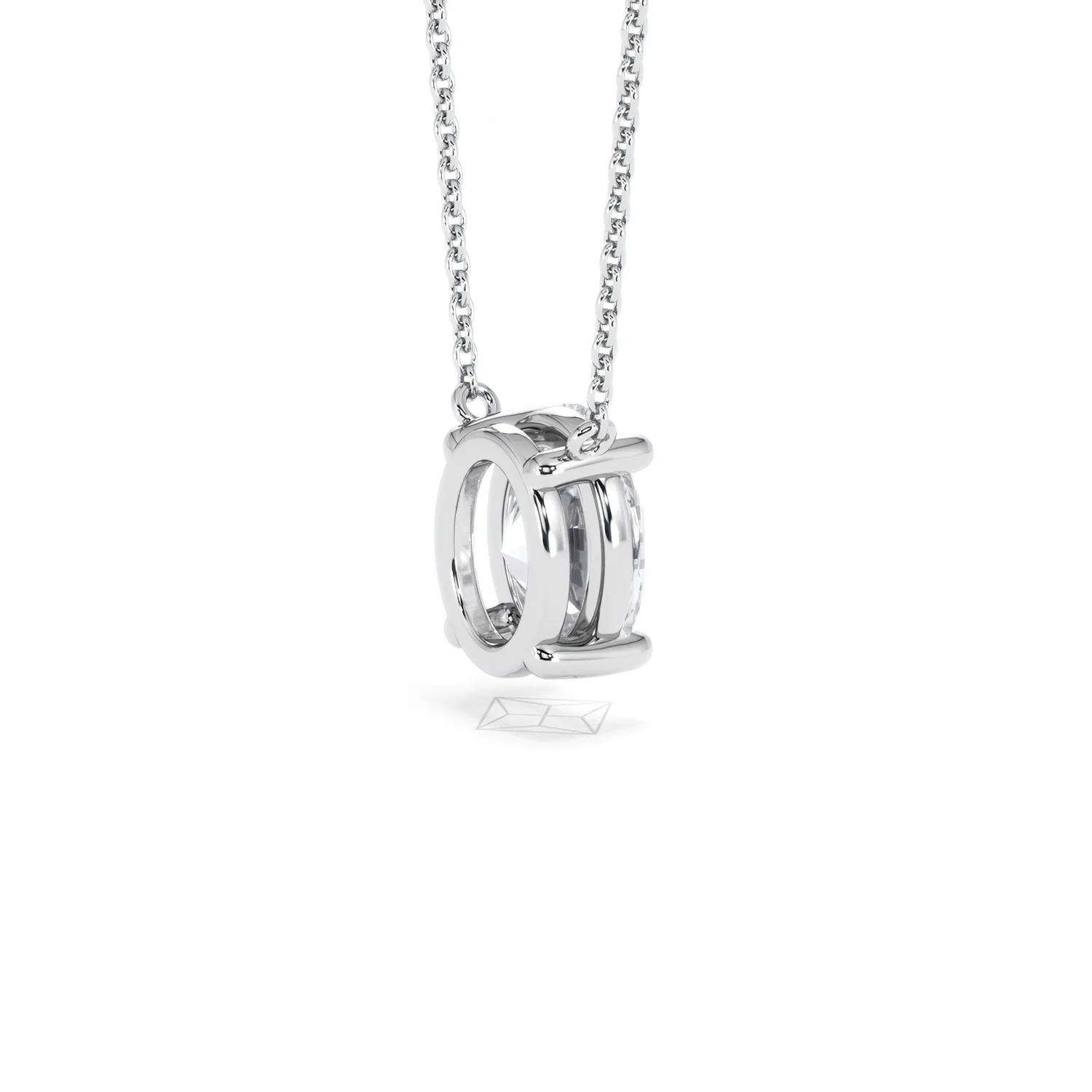 Wanderlust Floating Oval Cut Lab Diamond Solitaire Necklace 2.00ct H/SI in 9K White Gold - Image 38
