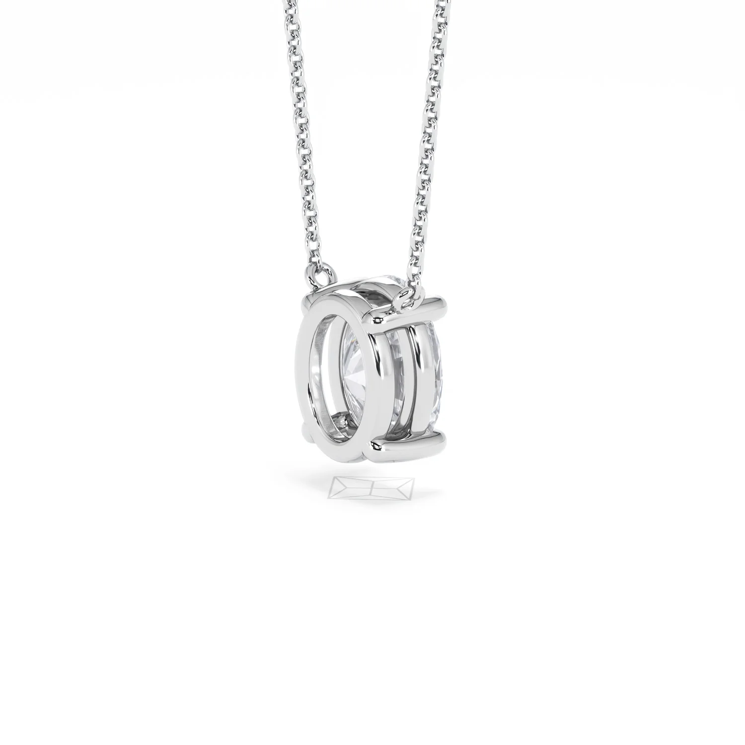 Wanderlust Floating Oval Cut Lab Diamond Solitaire Necklace 2.00ct H/SI in 9K White Gold - Image 39