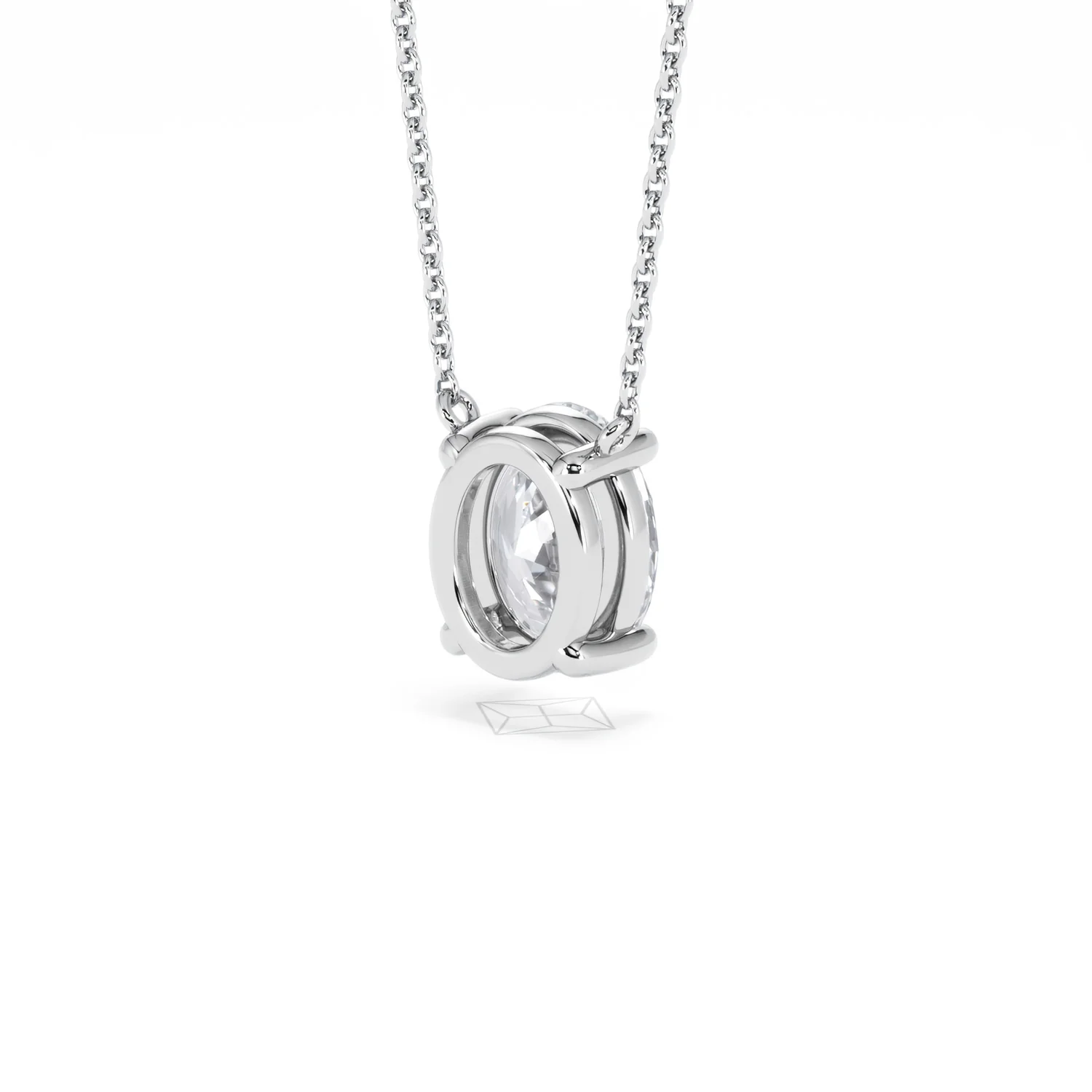 Wanderlust Floating Oval Cut Lab Diamond Solitaire Necklace 2.00ct H/SI in 9K White Gold - Image 42