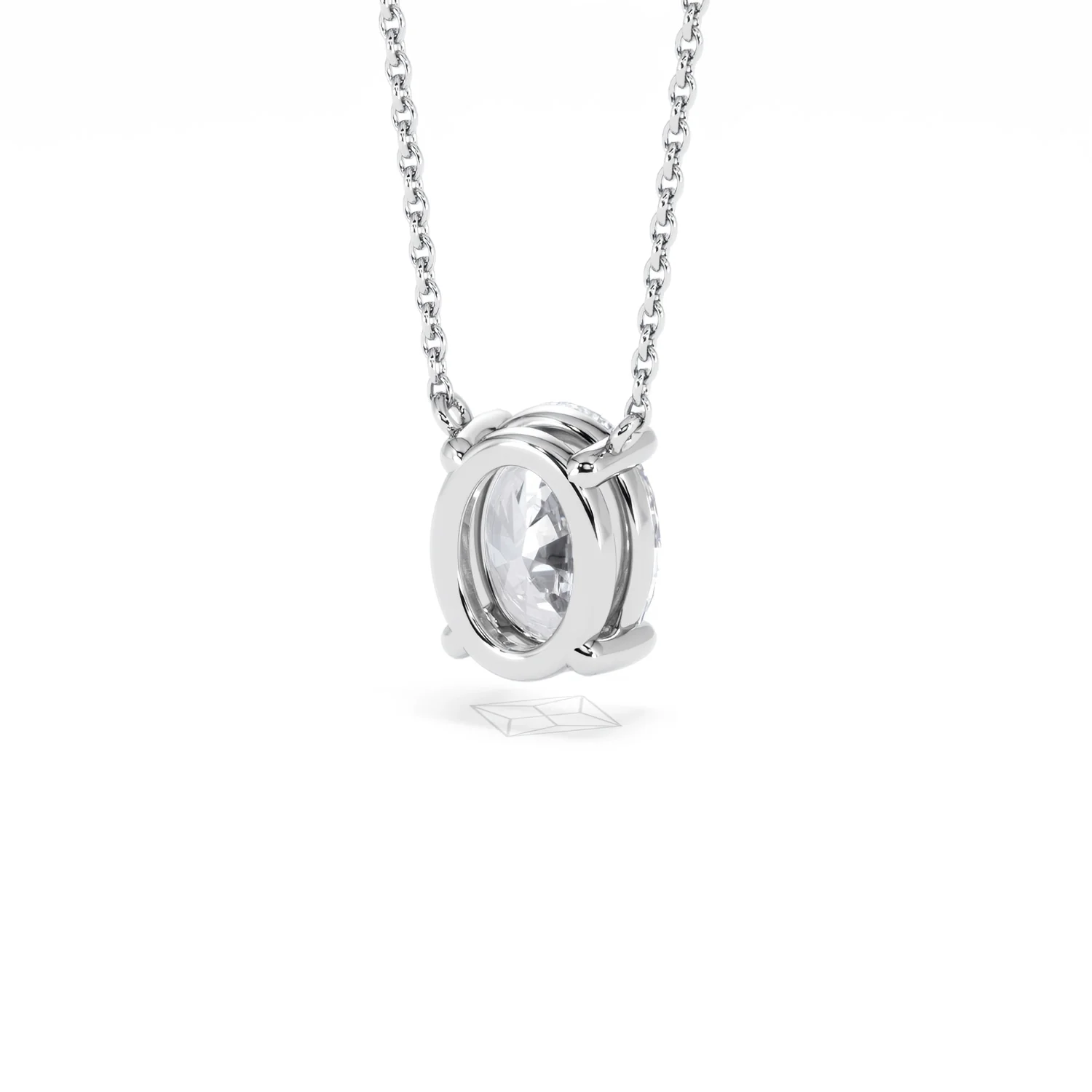 Wanderlust Floating Oval Cut Lab Diamond Solitaire Necklace 2.00ct H/SI in 9K White Gold - Image 44