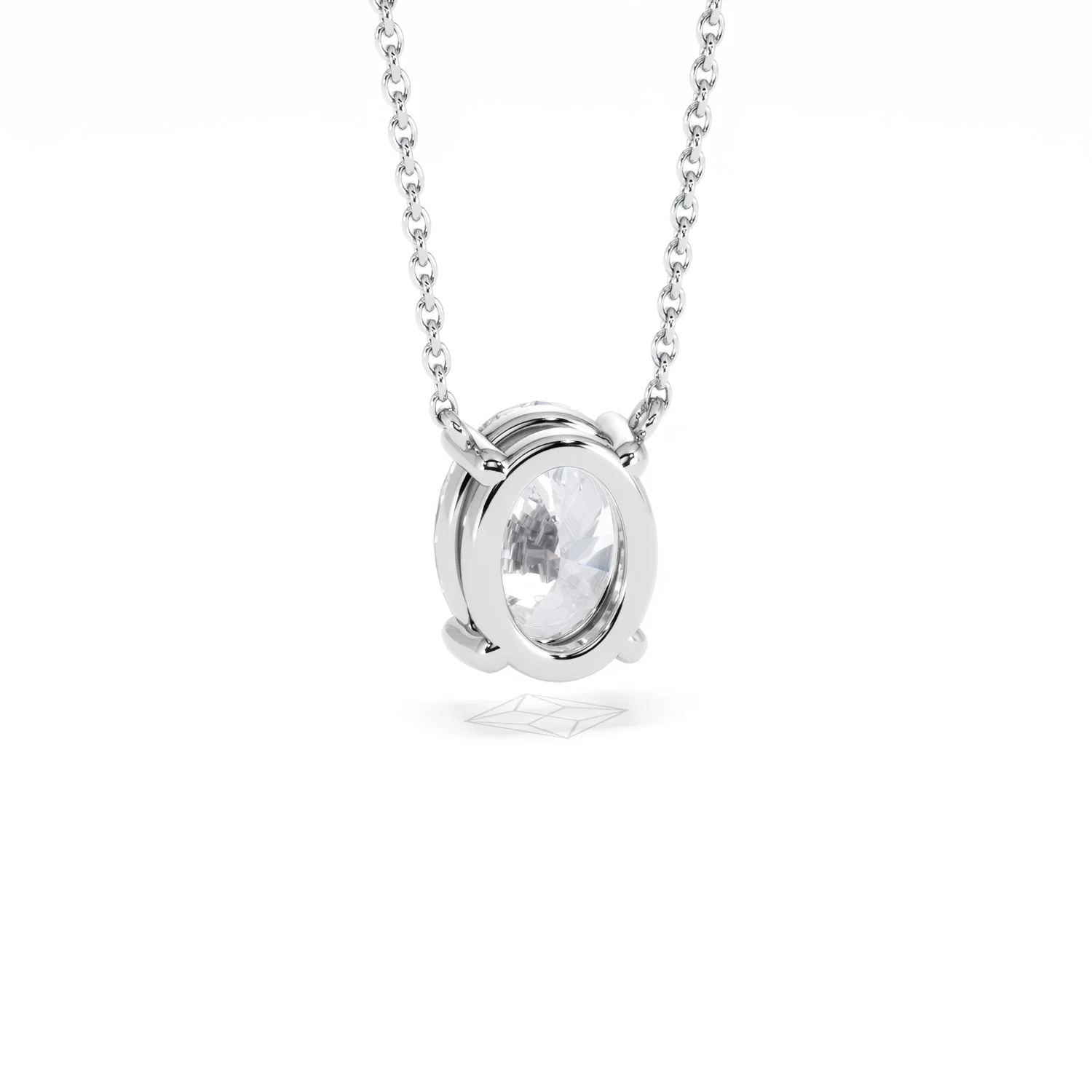 Wanderlust Floating Oval Cut Lab Diamond Solitaire Necklace 2.00ct H/SI in 9K White Gold - Image 53