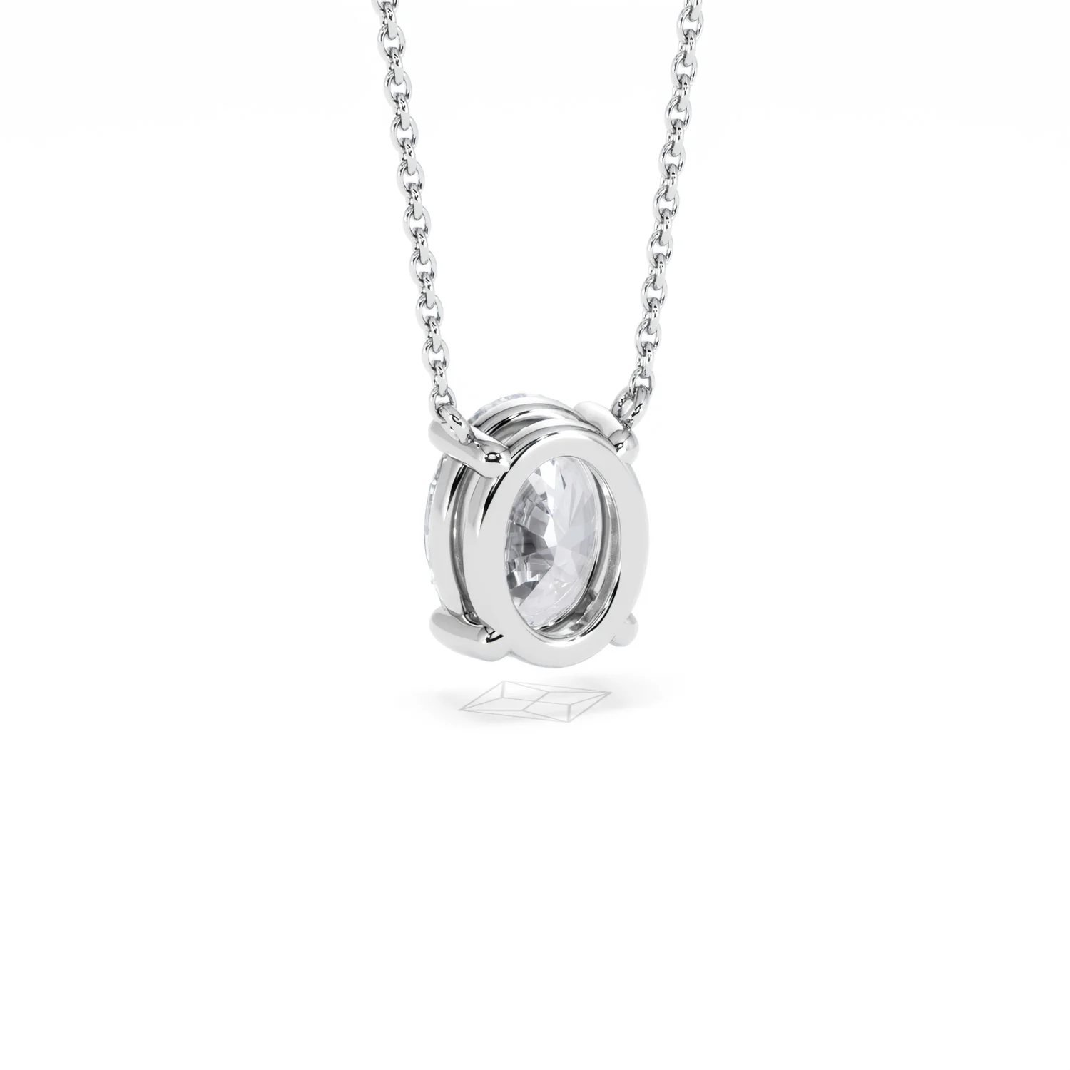 Wanderlust Floating Oval Cut Lab Diamond Solitaire Necklace 2.00ct H/SI in 9K White Gold - Image 55