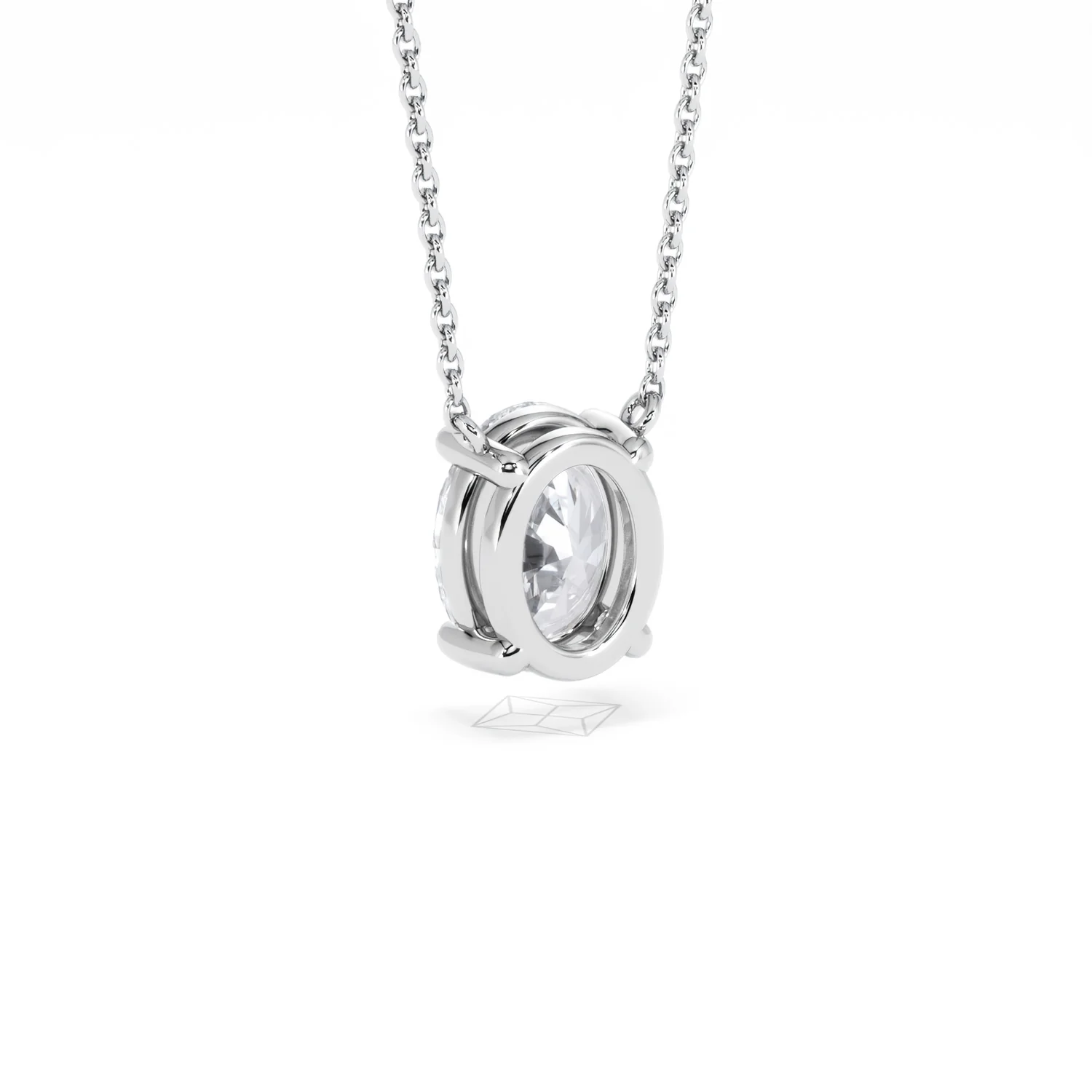 Wanderlust Floating Oval Cut Lab Diamond Solitaire Necklace 2.00ct H/SI in 9K White Gold - Image 56