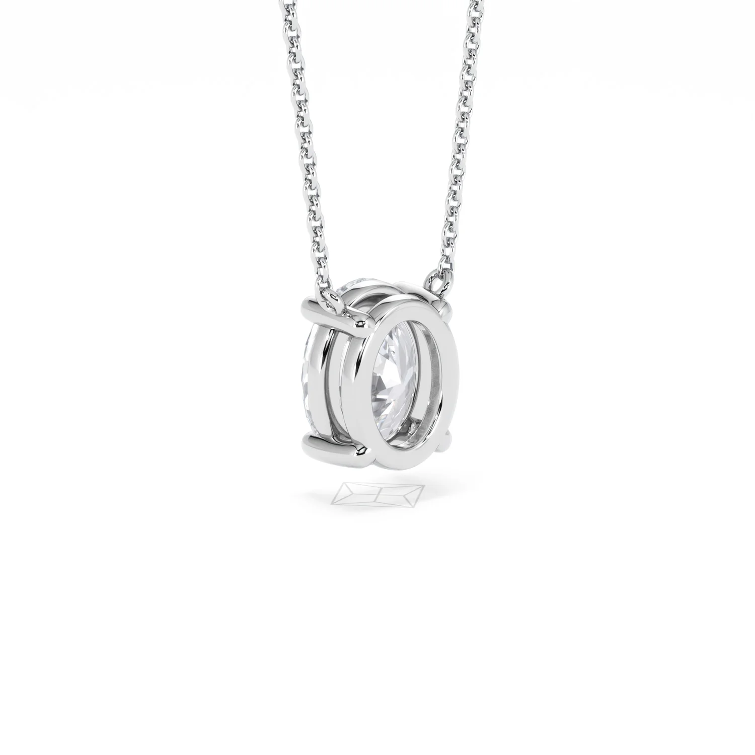 Wanderlust Floating Oval Cut Lab Diamond Solitaire Necklace 2.00ct H/SI in 9K White Gold - Image 58