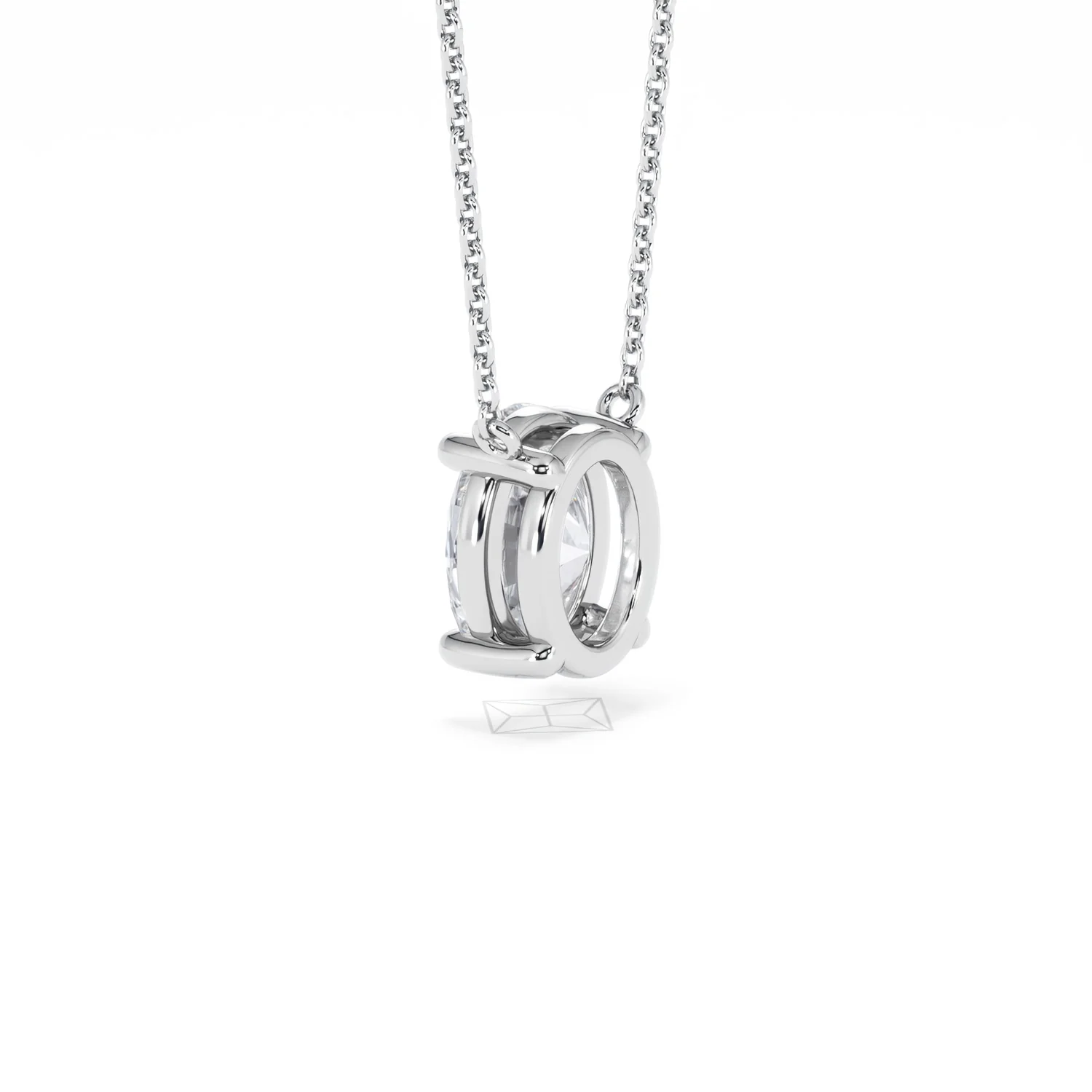 Wanderlust Floating Oval Cut Lab Diamond Solitaire Necklace 2.00ct H/SI in 9K White Gold - Image 61