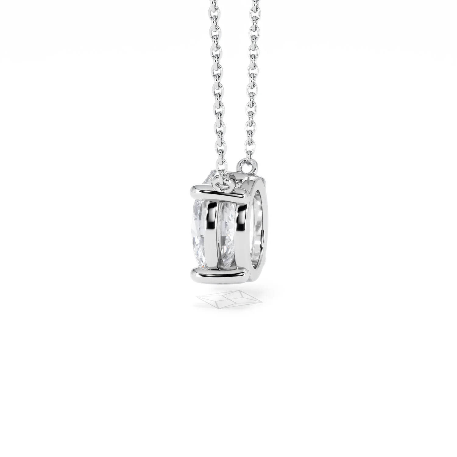 Wanderlust Floating Oval Cut Lab Diamond Solitaire Necklace 2.00ct H/SI in 9K White Gold - Image 66