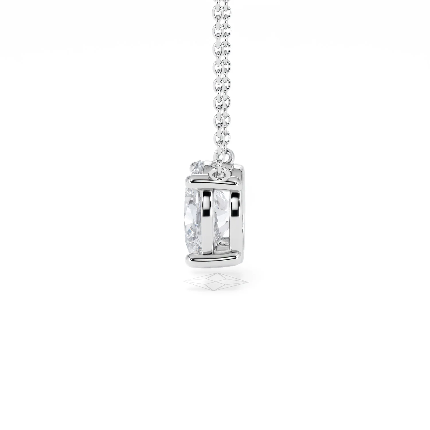 Wanderlust Floating Oval Cut Lab Diamond Solitaire Necklace 2.00ct H/SI in 9K White Gold - Image 69