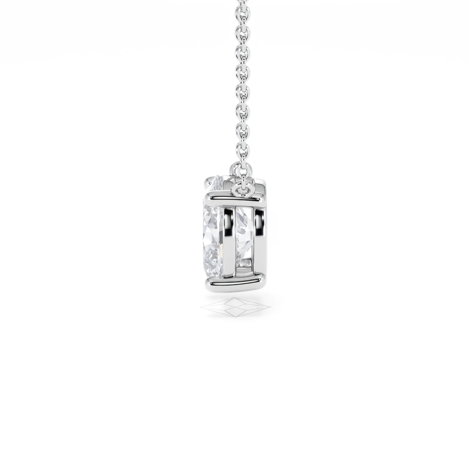 Wanderlust Floating Oval Cut Lab Diamond Solitaire Necklace 2.00ct H/SI in 9K White Gold - Image 70