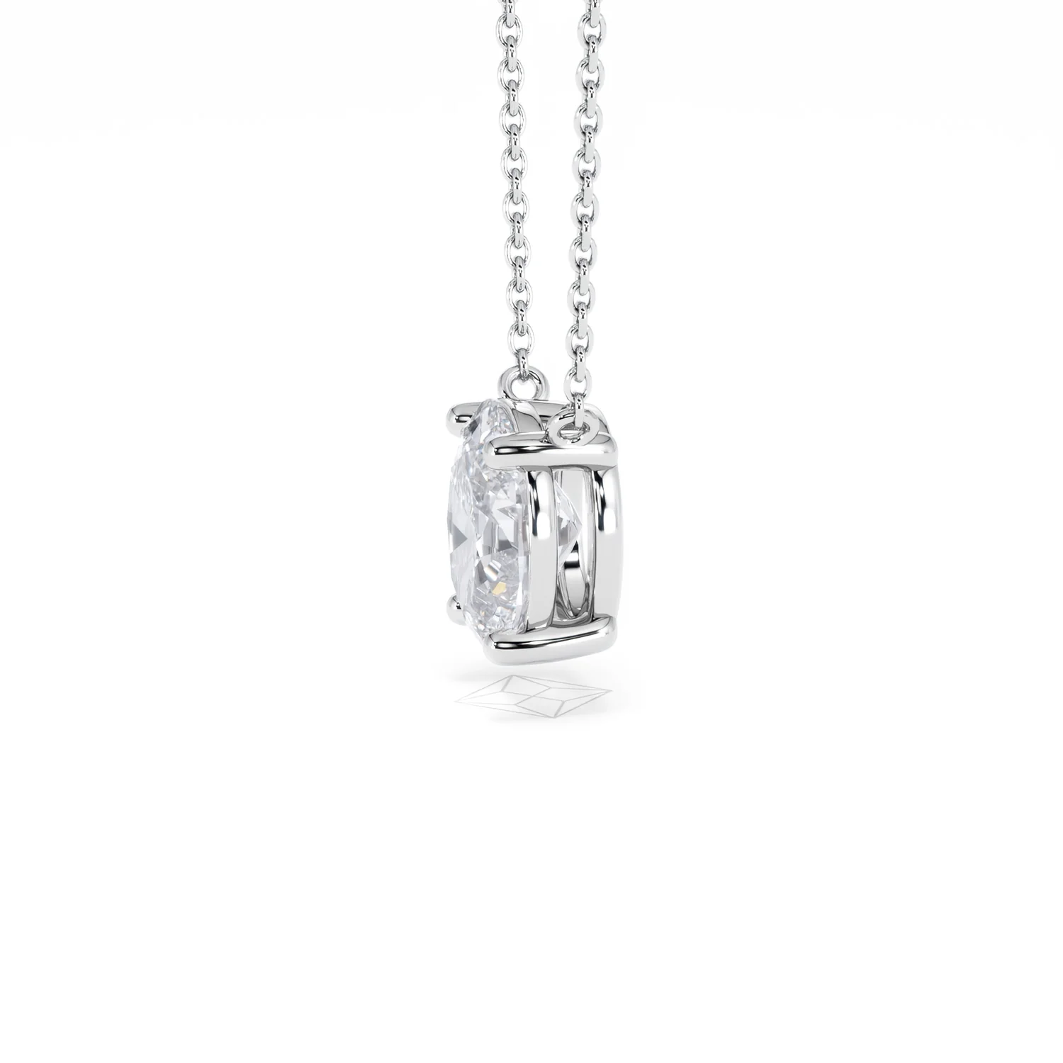 Wanderlust Floating Oval Cut Lab Diamond Solitaire Necklace 2.00ct H/SI in 9K White Gold - Image 73