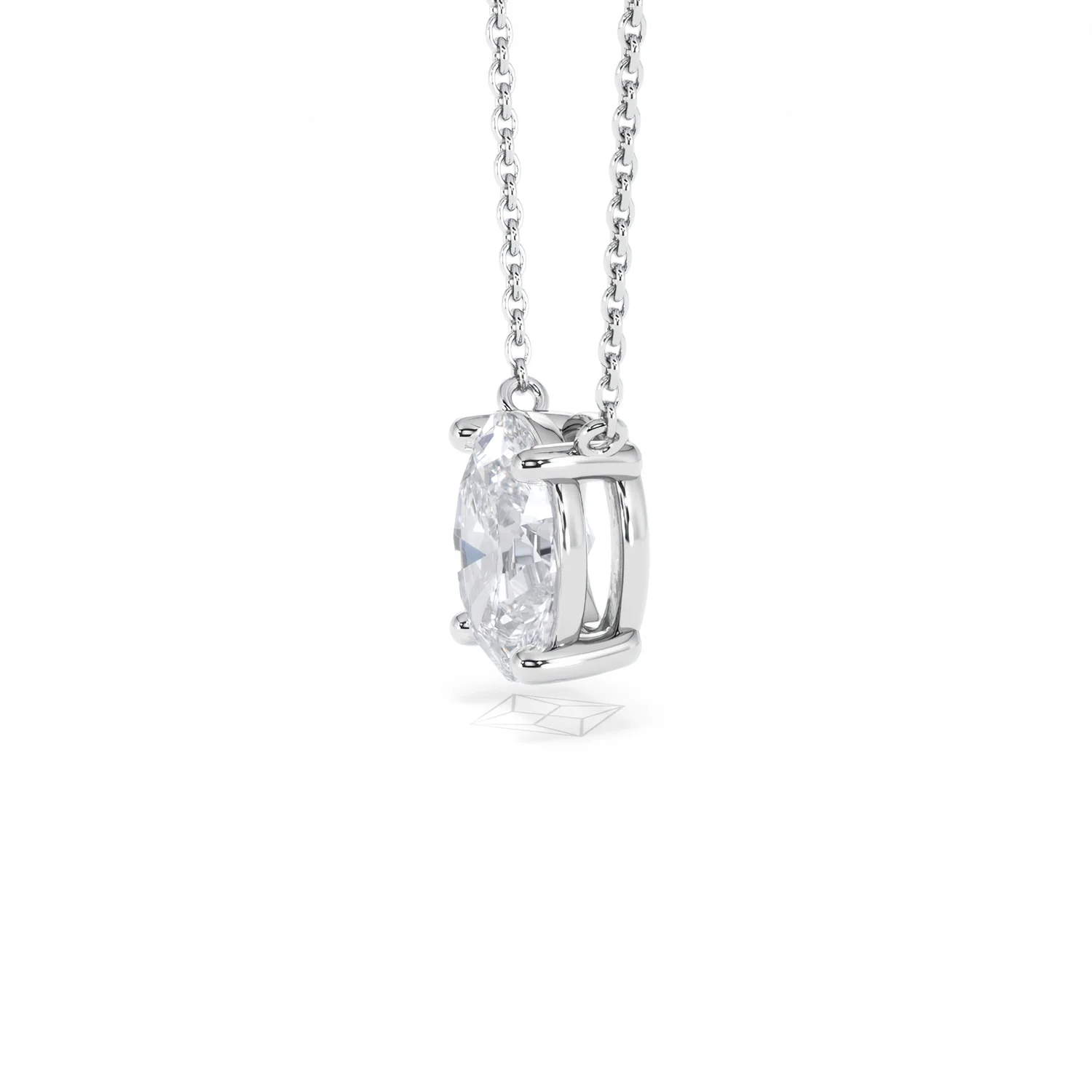 Wanderlust Floating Oval Cut Lab Diamond Solitaire Necklace 2.00ct H/SI in 9K White Gold - Image 75