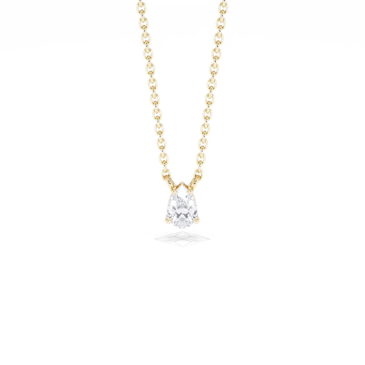 Wanderlust Floating Pear Cut Lab Diamond Solitaire Necklace 0.25ct H/SI in 18K Gold Vermeil - Image 10