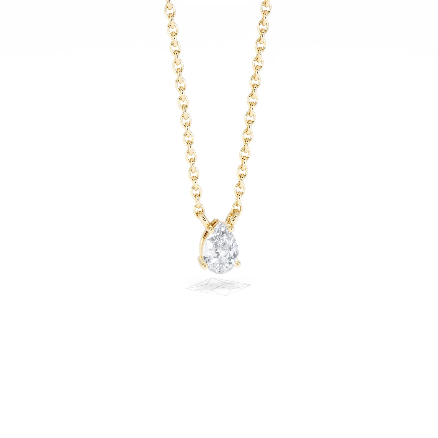 Wanderlust Floating Pear Cut Lab Diamond Solitaire Necklace 0.25ct H/SI in 18K Gold Vermeil - Image 13