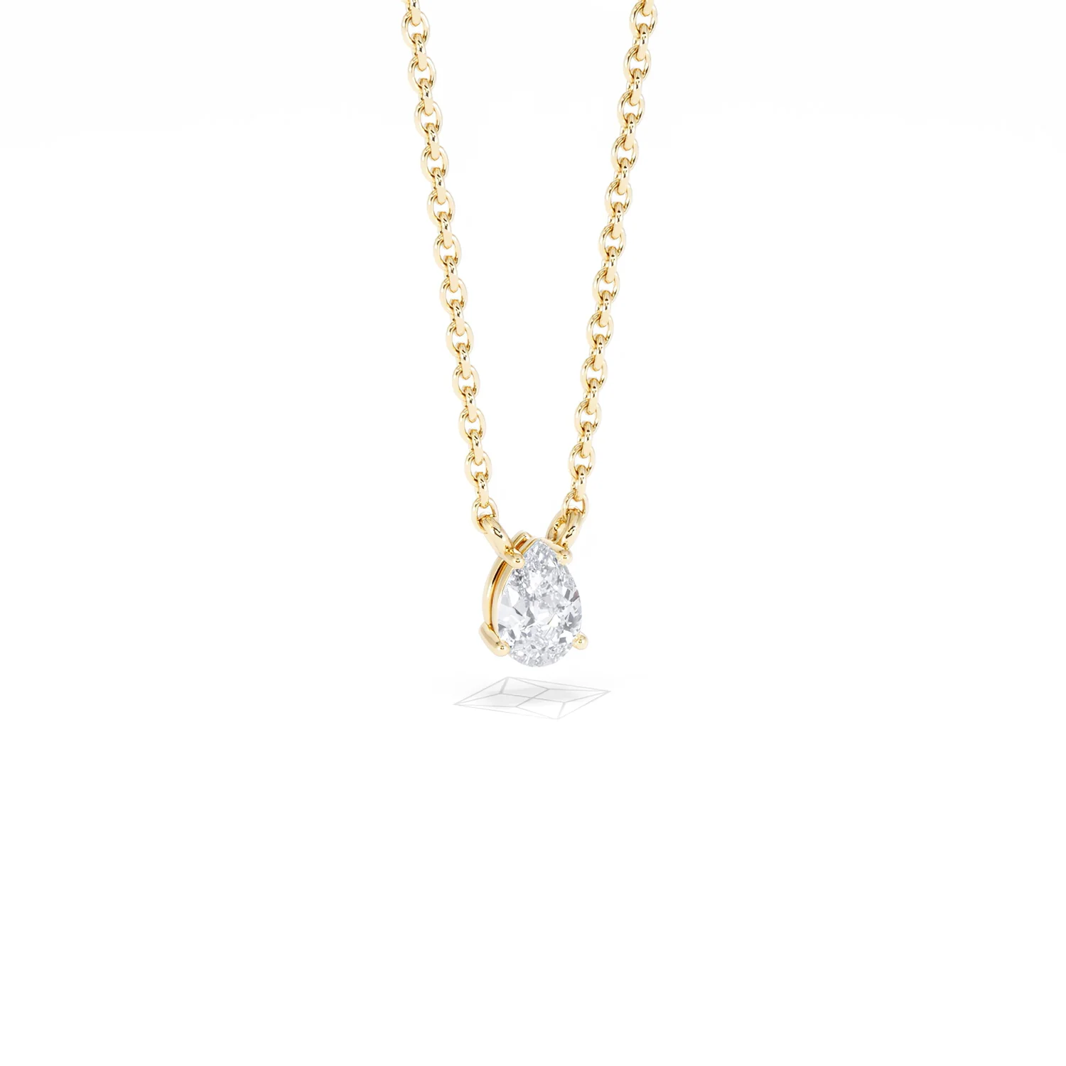 Wanderlust Floating Pear Cut Lab Diamond Solitaire Necklace 0.25ct H/SI in 18K Gold Vermeil - Image 14