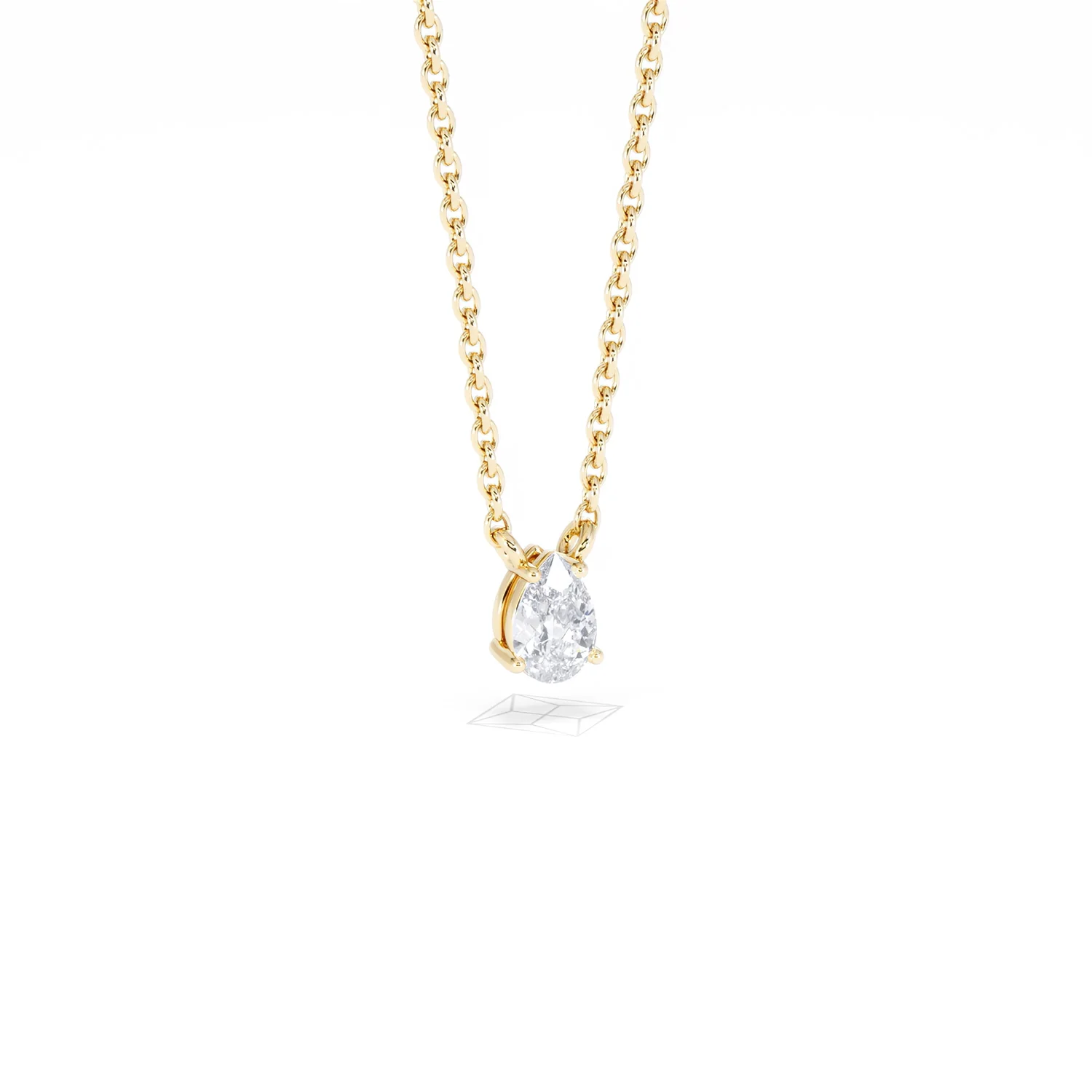 Wanderlust Floating Pear Cut Lab Diamond Solitaire Necklace 0.25ct H/SI in 18K Gold Vermeil - Image 15