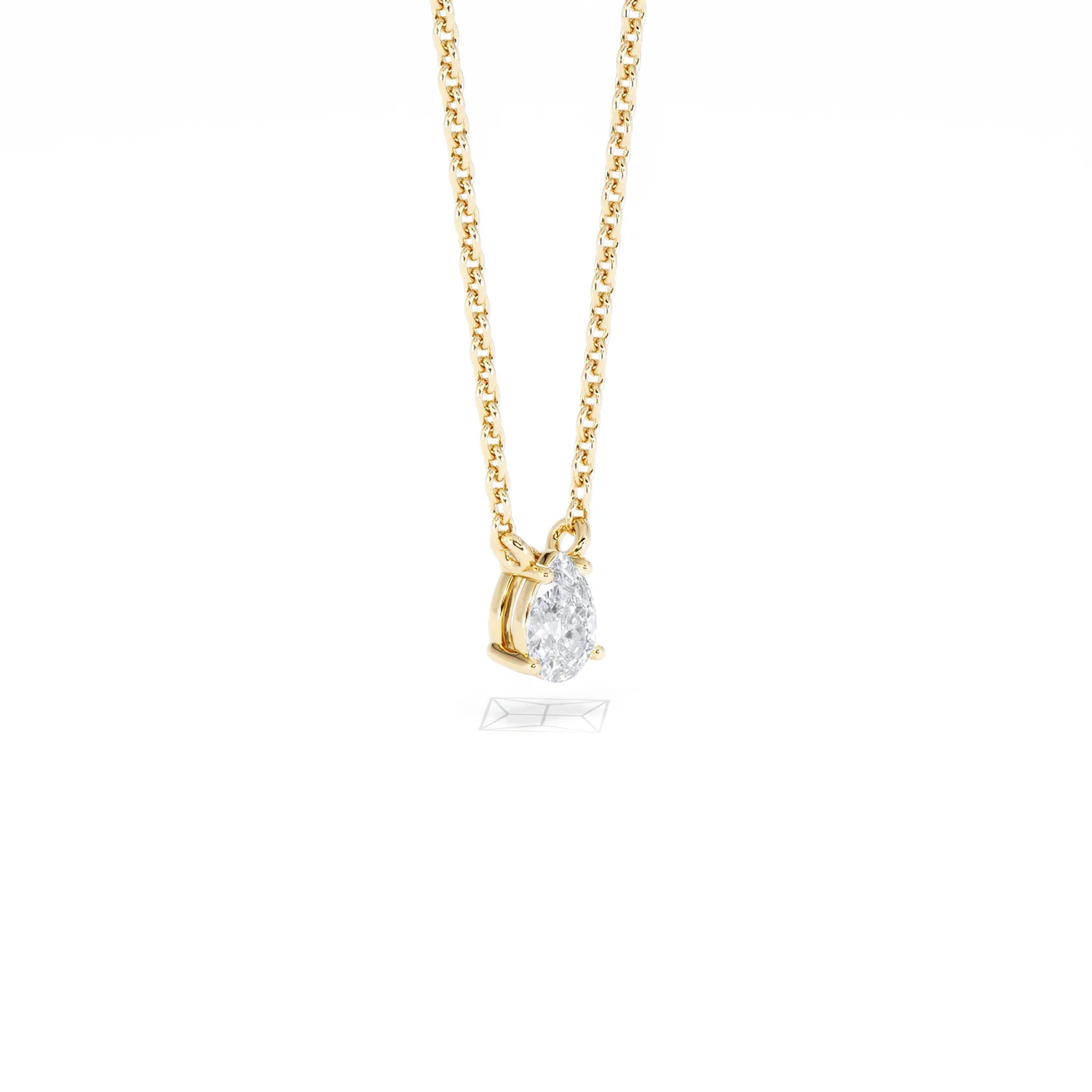 Wanderlust Floating Pear Cut Lab Diamond Solitaire Necklace 0.25ct H/SI in 18K Gold Vermeil - Image 19